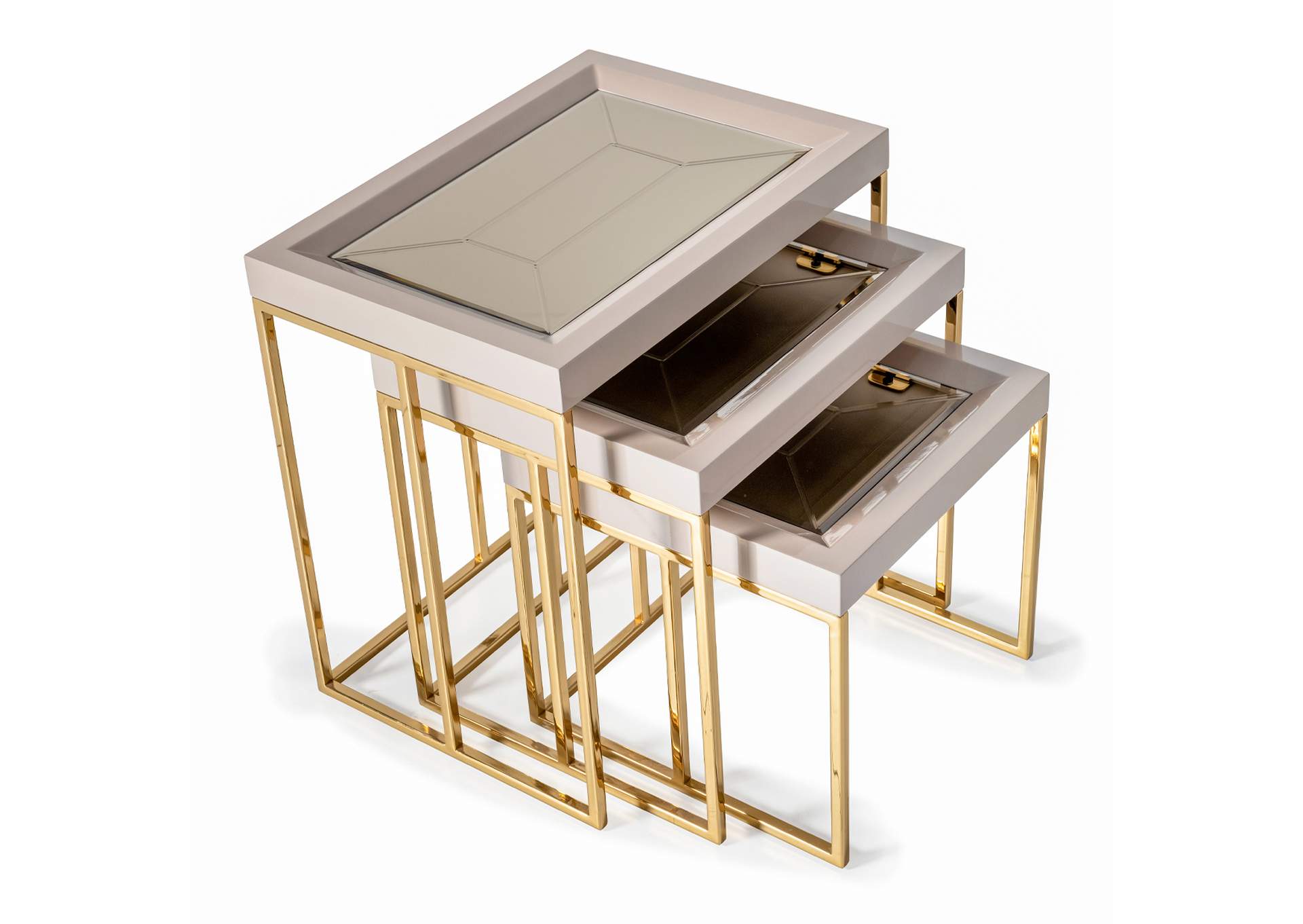 Carmela Nesting Tables, Set of 3 - Shimmer Ivory image 5