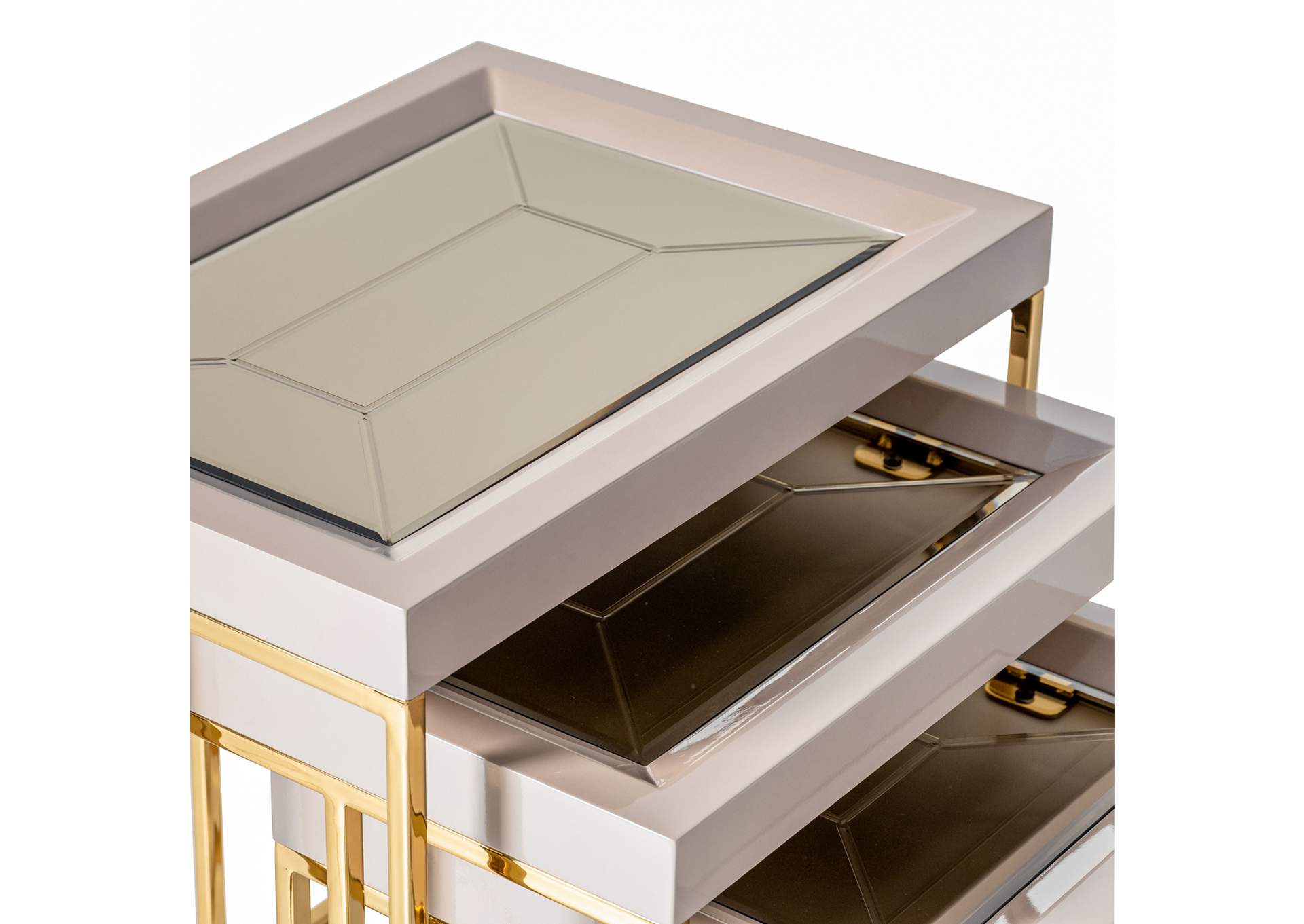 Carmela Nesting Tables, Set of 3 - Shimmer Ivory image 6