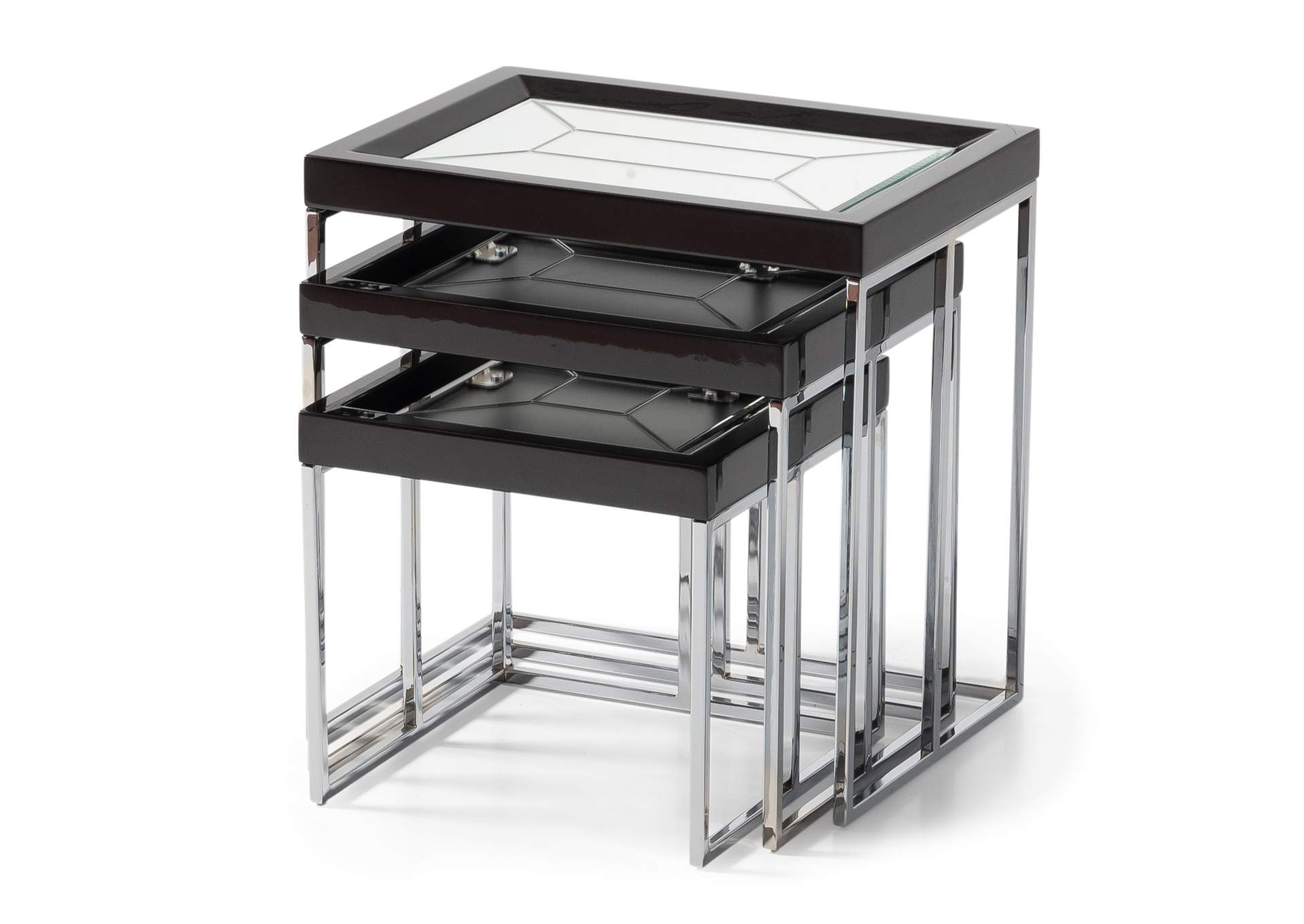 Carmela Nesting Tables - Set of 3 - Glossy Charcoal Sand image 3