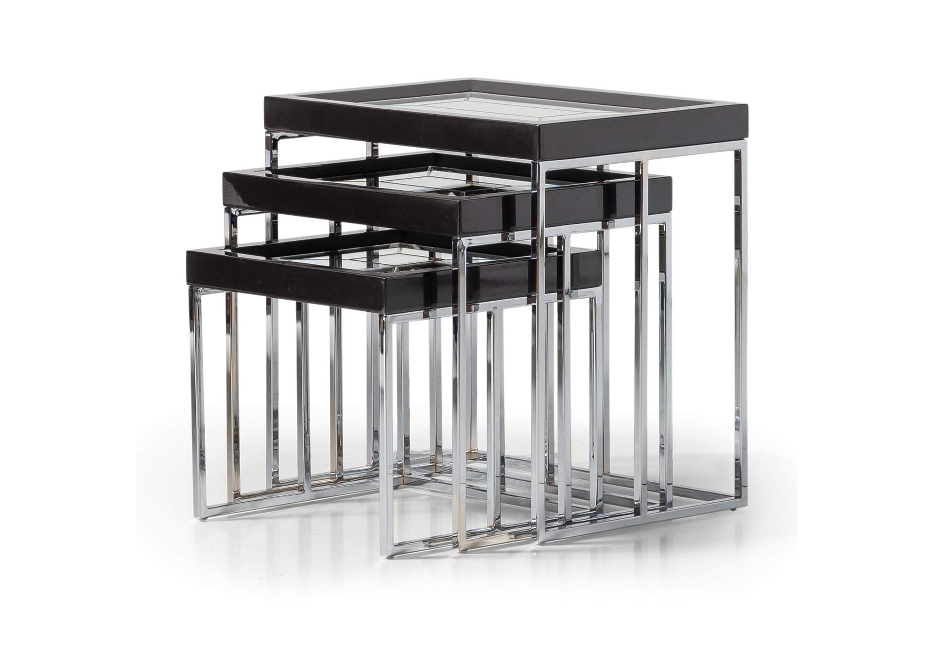 Carmela Nesting Tables - Set of 3 - Glossy Charcoal Sand image 4