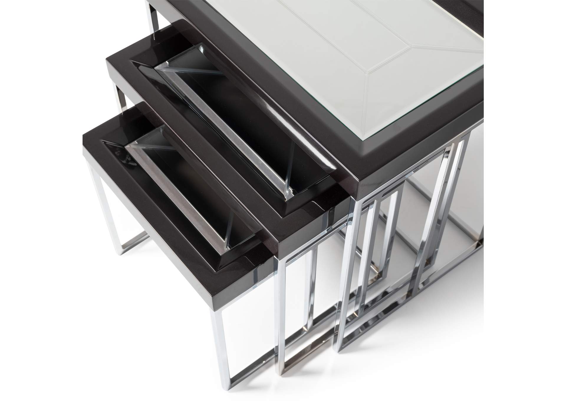 Carmela Nesting Tables - Set of 3 - Glossy Charcoal Sand image 6