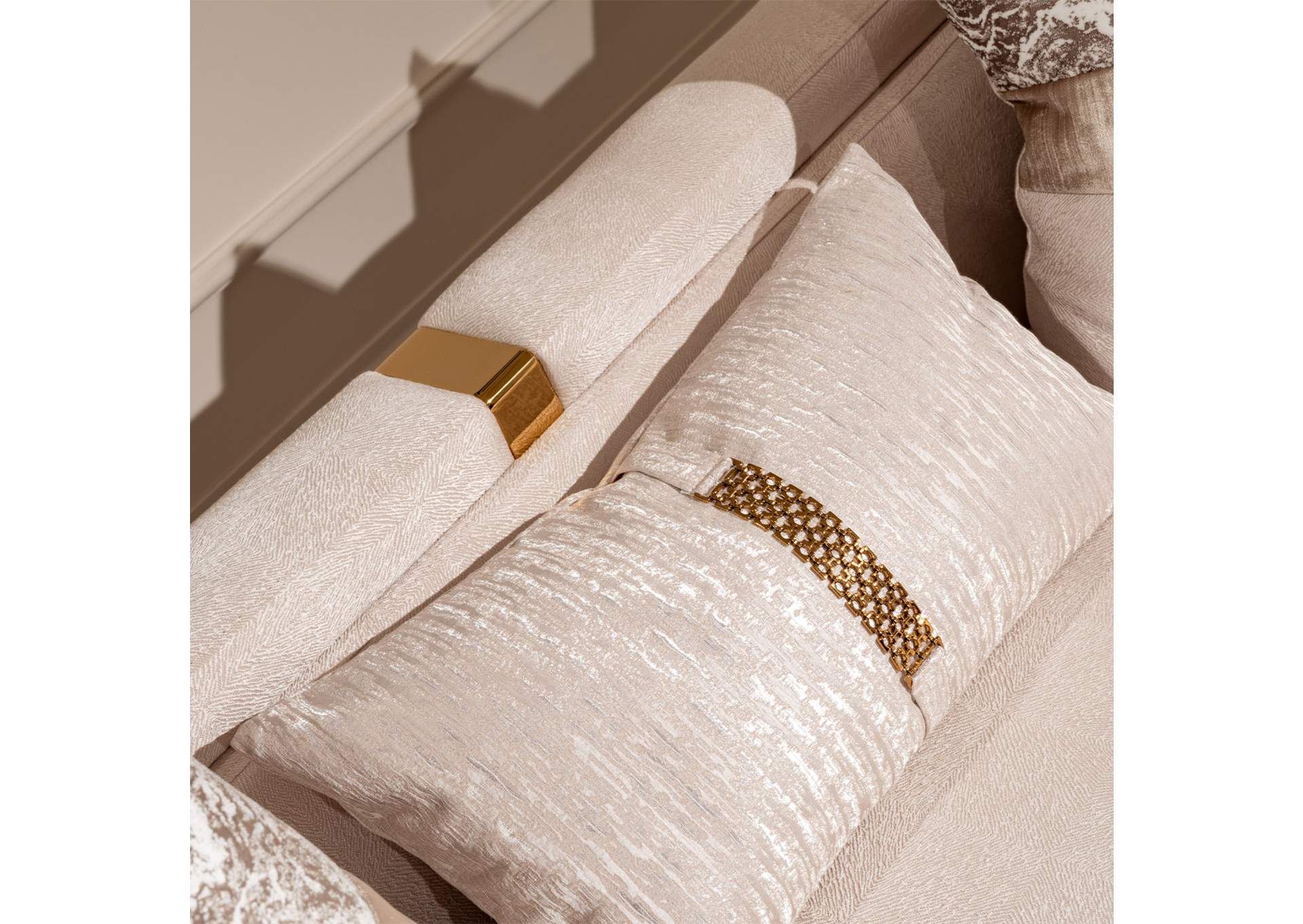 Carmela Mansion Sofa - Almond and Gold image 5