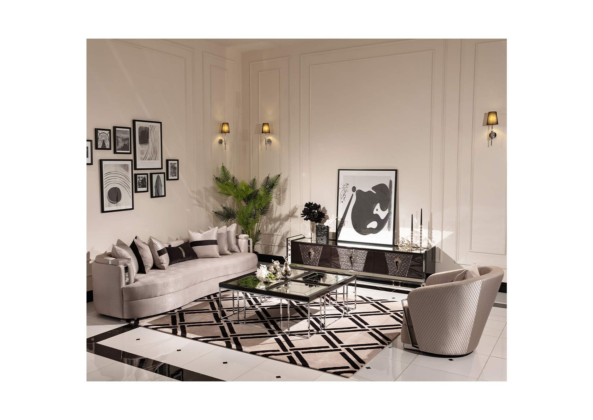 Carmela Mansion Sofa - Zinc and Silver image 5