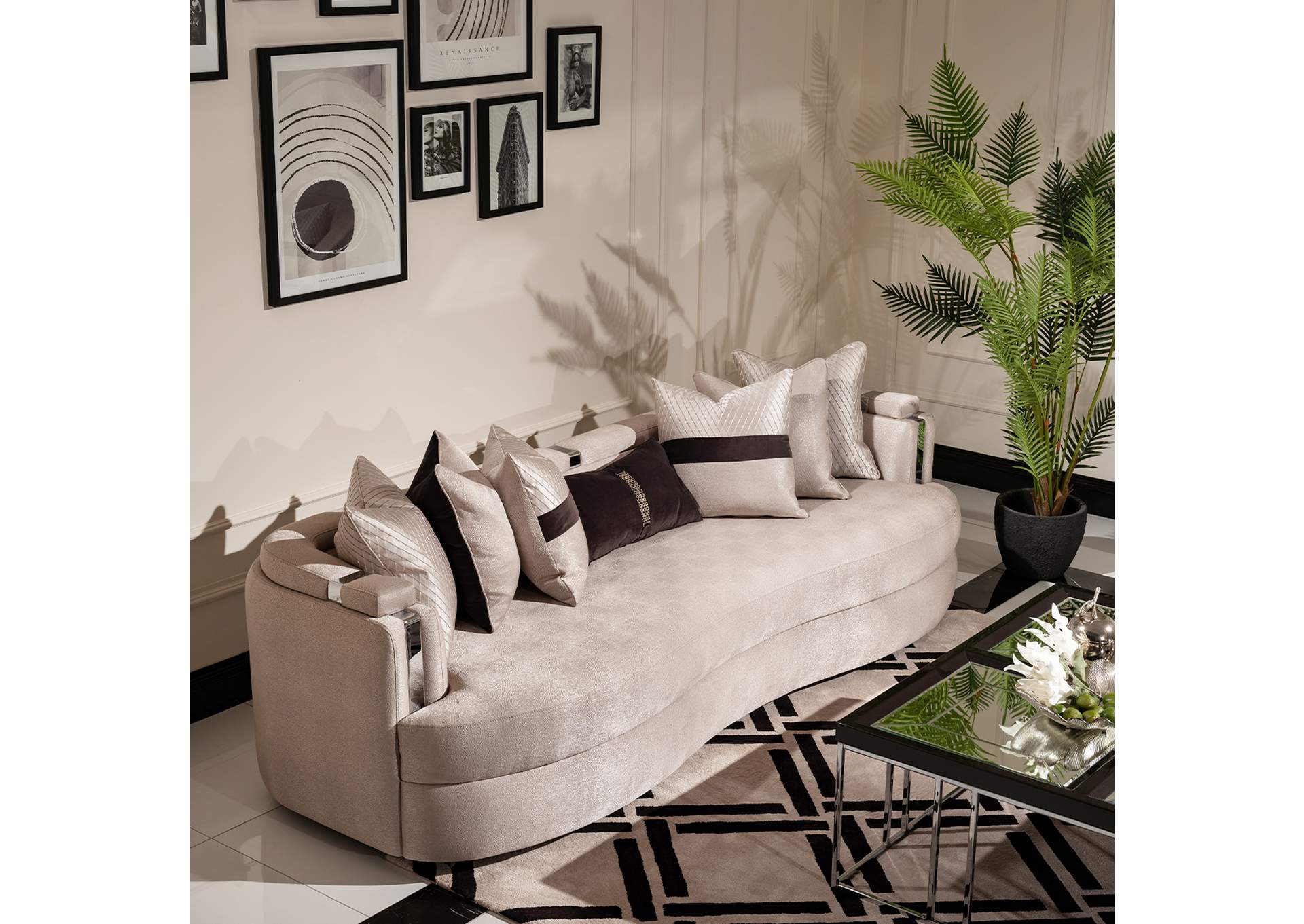 Carmela Mansion Sofa - Zinc and Silver image 4