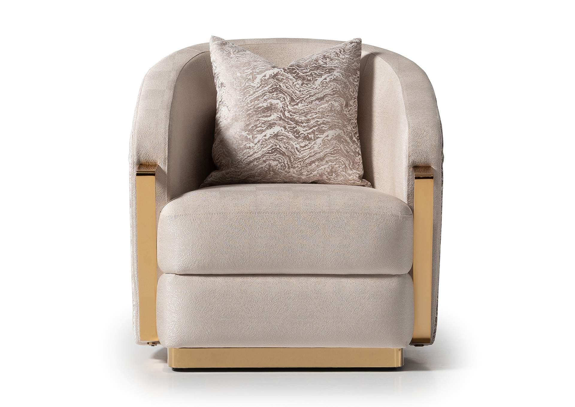 Carmela Accent Chair - Almond and Gold image 1