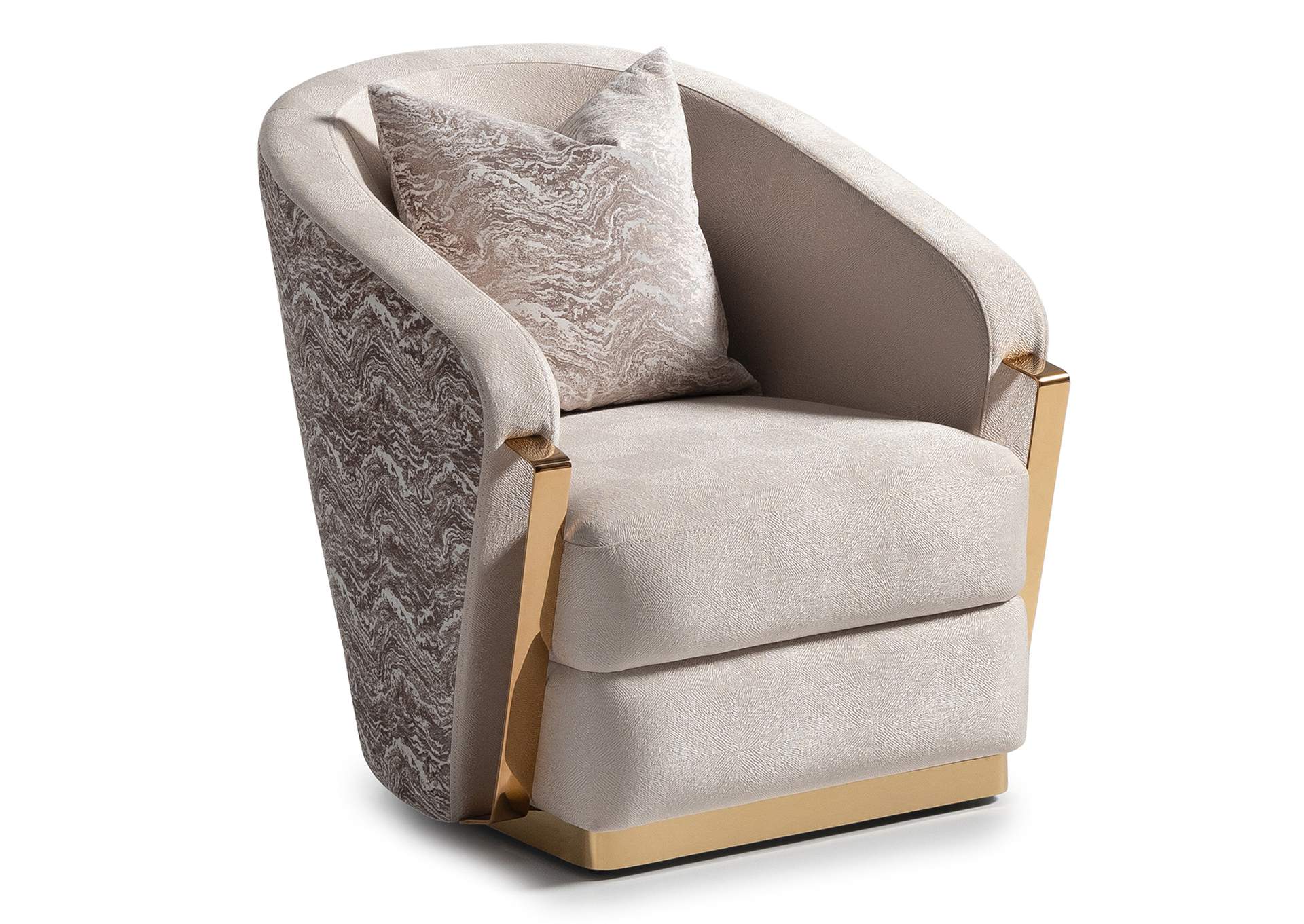 Carmela Accent Chair - Almond and Gold image 3