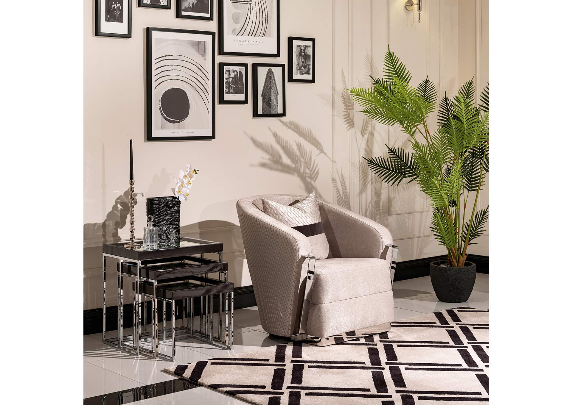 Carmela Accent Chair - Zinc and Silver image 17