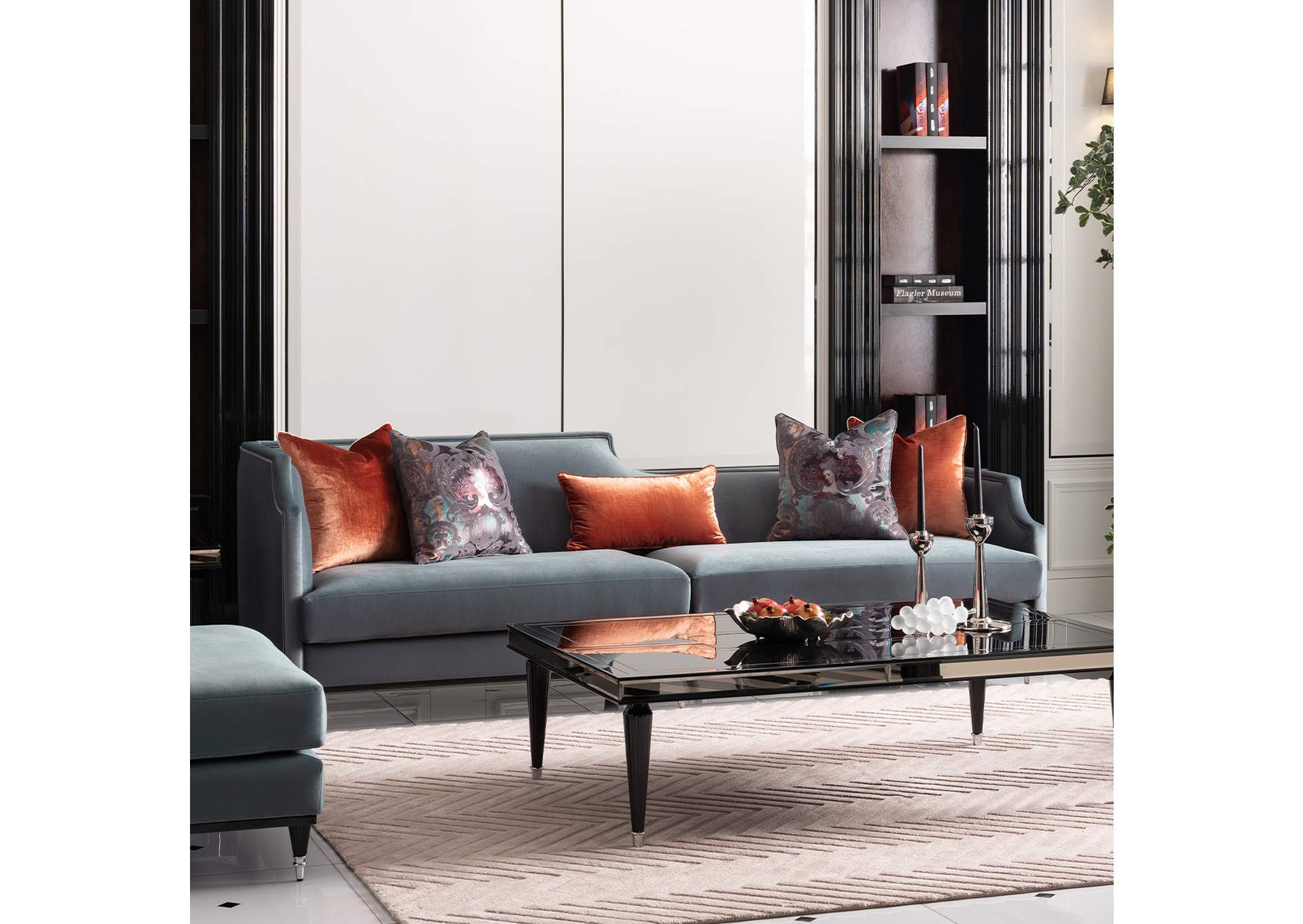 La Francaise Mansion Sofa - Azure and Black image 17