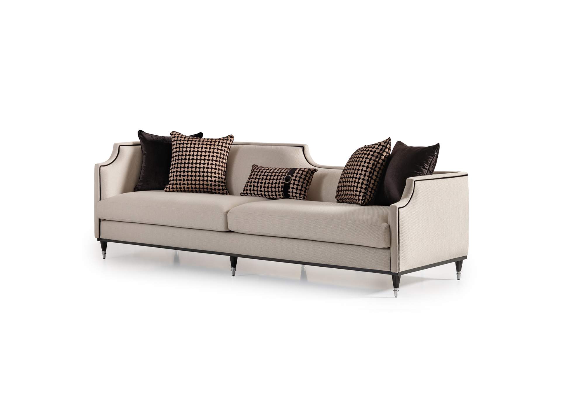 La Francaise Mansion Sofa - Cafe Au Lait and Black image 22