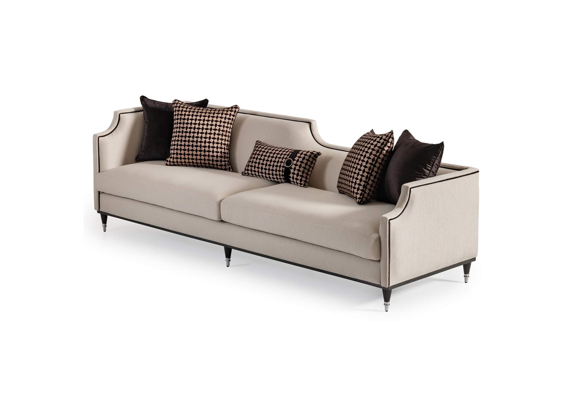 La Francaise Mansion Sofa - Cafe Au Lait and Black image 21