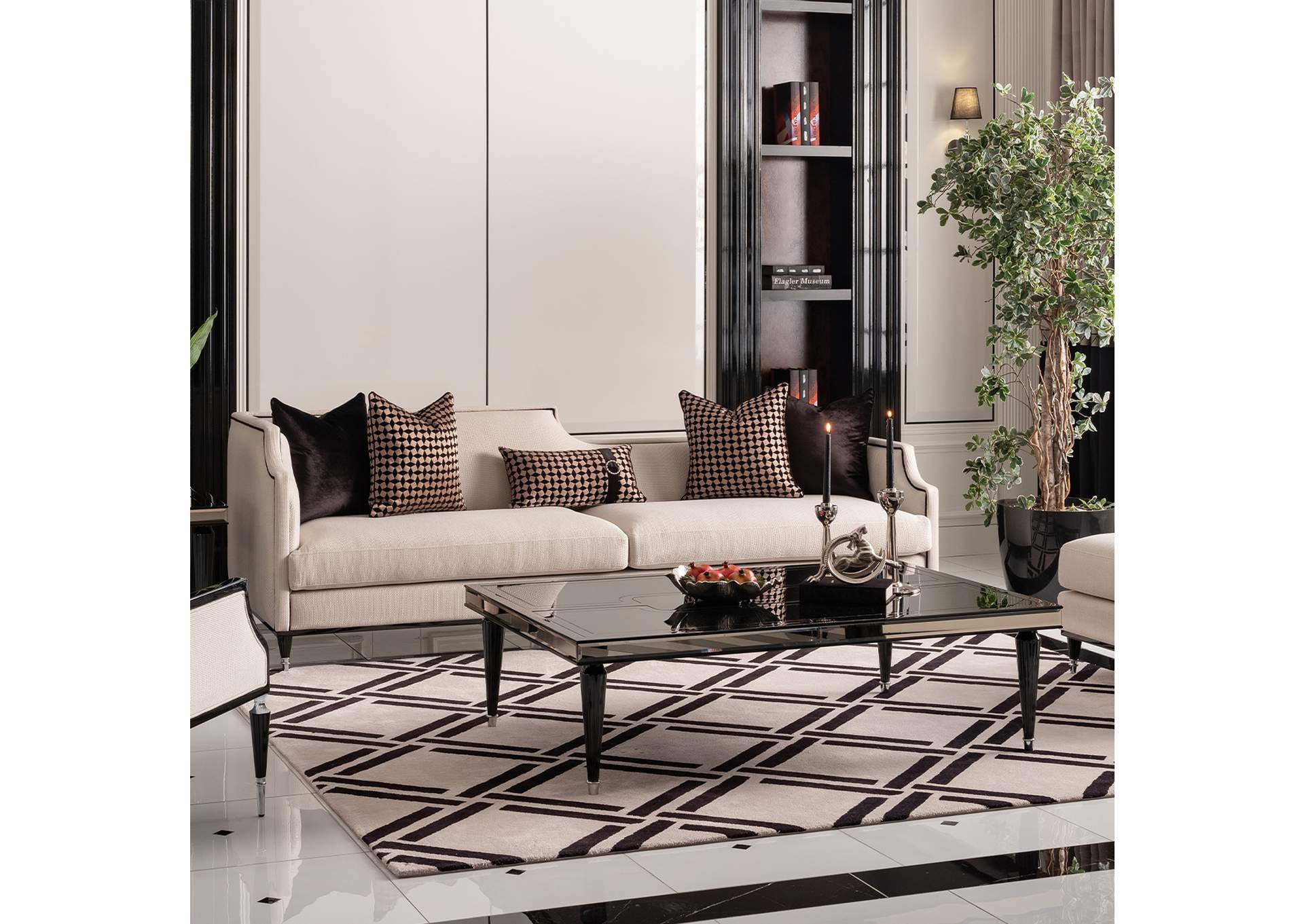 La Francaise Mansion Sofa - Cafe Au Lait and Black image 5