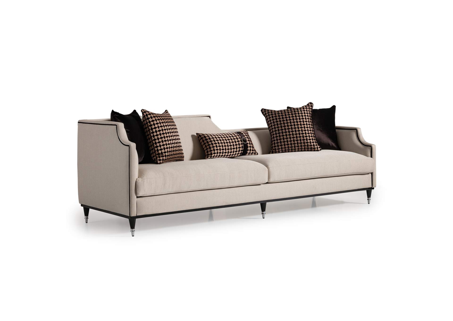 La Francaise Mansion Sofa - Cafe Au Lait and Black image 15