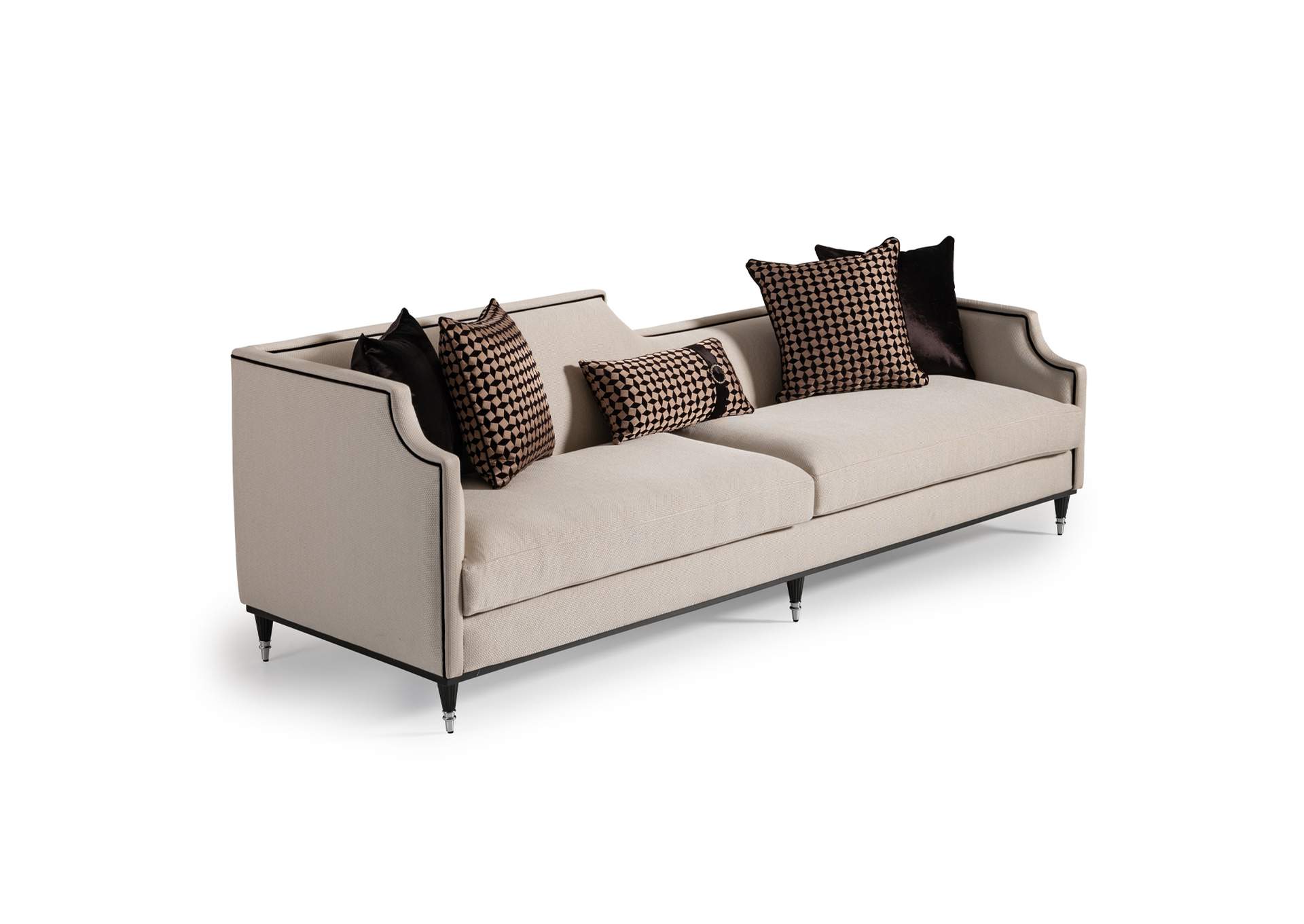 La Francaise Mansion Sofa - Cafe Au Lait and Black image 14
