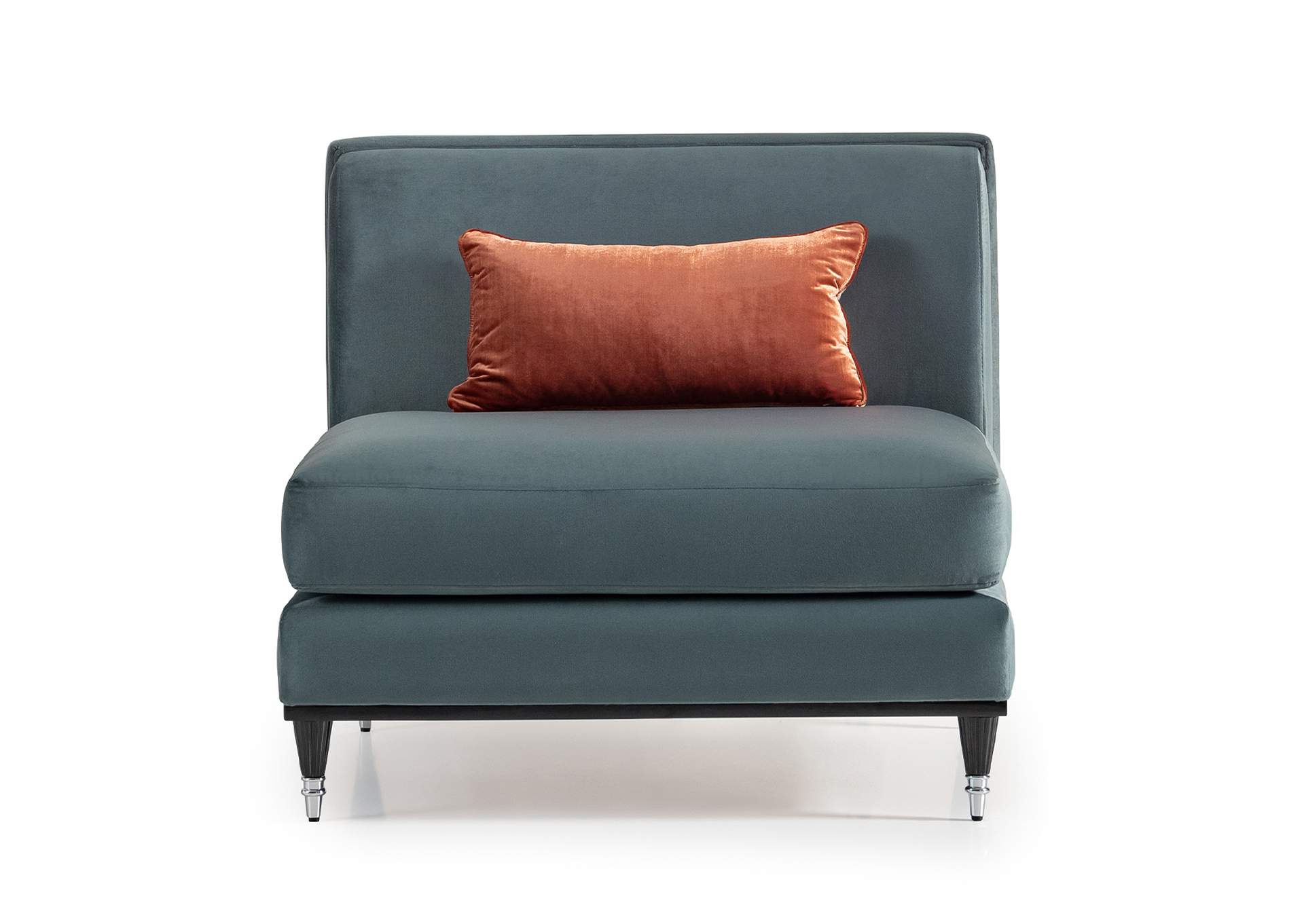 La Francaise Armless Accent Chair - Azure and Black image 1