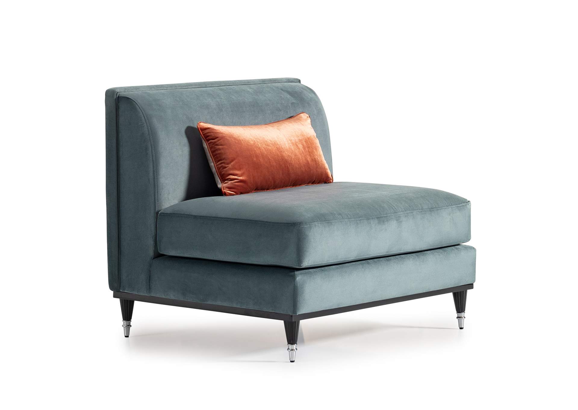 La Francaise Armless Accent Chair - Azure and Black image 3