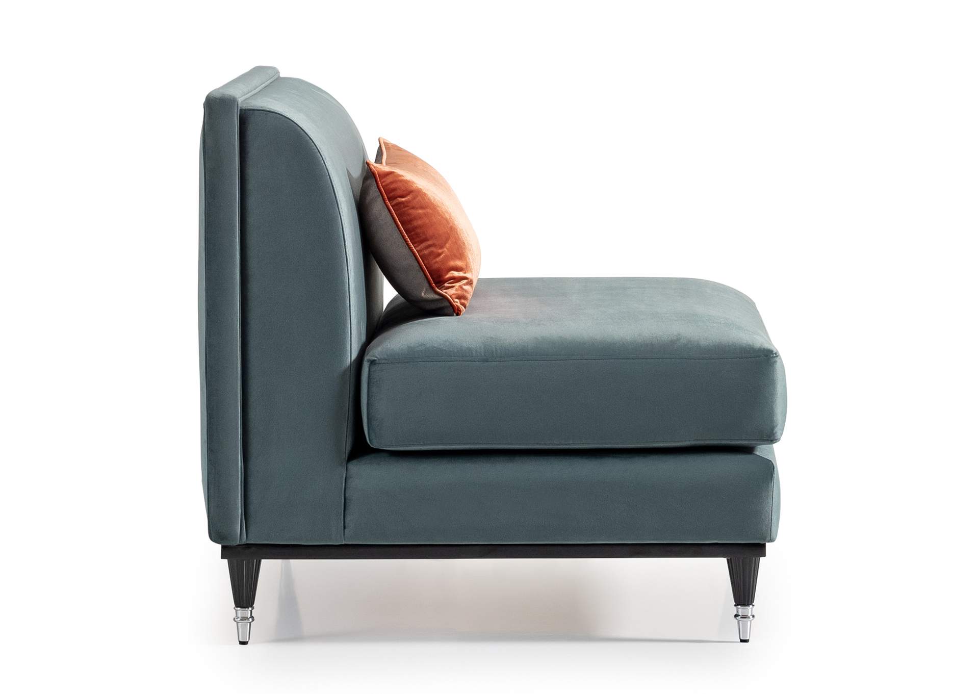 La Francaise Armless Accent Chair - Azure and Black image 4