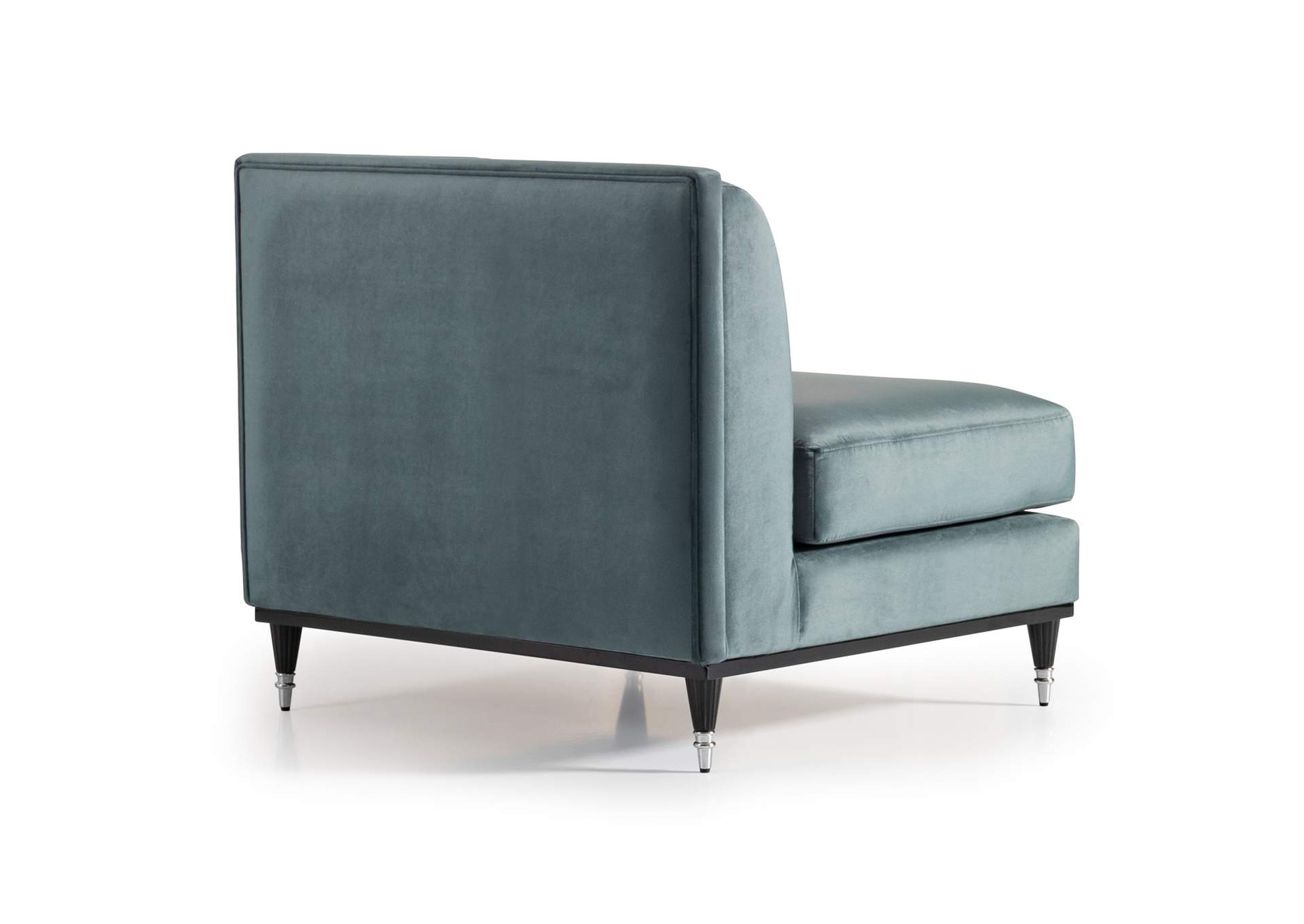 La Francaise Armless Accent Chair - Azure and Black image 5