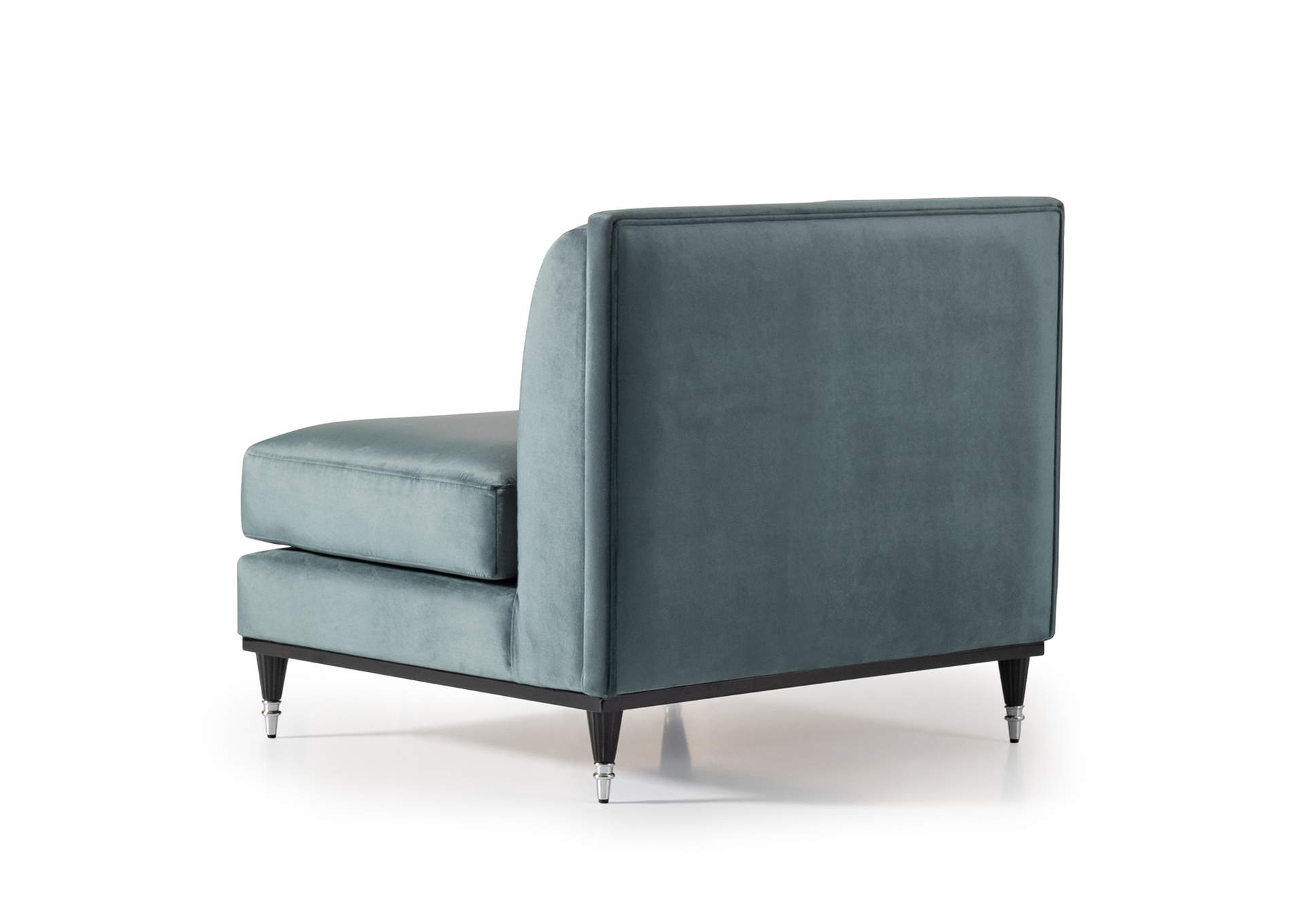 La Francaise Armless Accent Chair - Azure and Black image 7