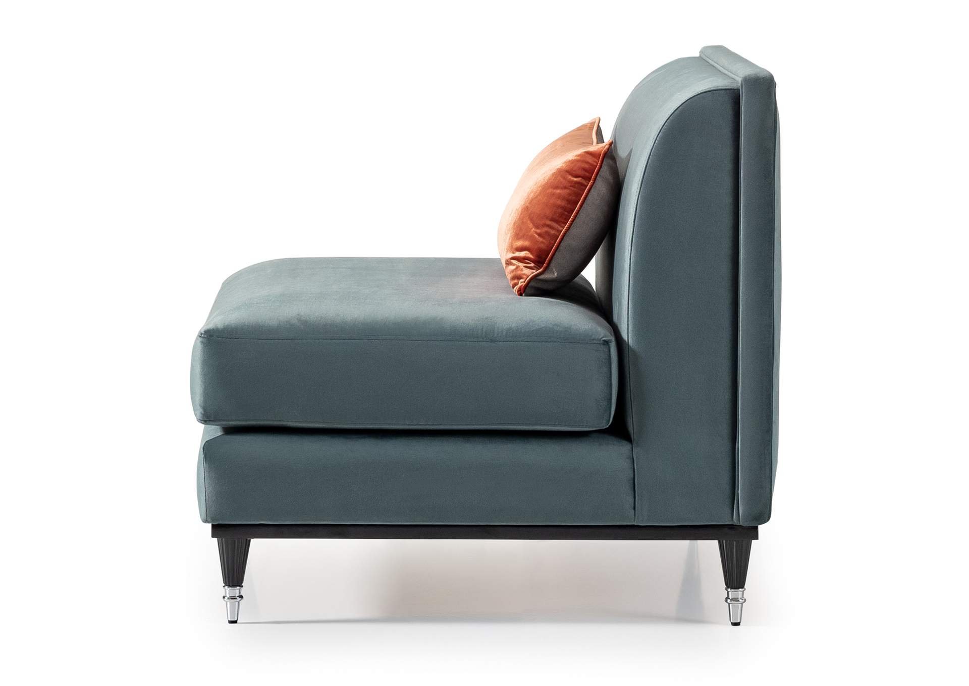 La Francaise Armless Accent Chair - Azure and Black image 8