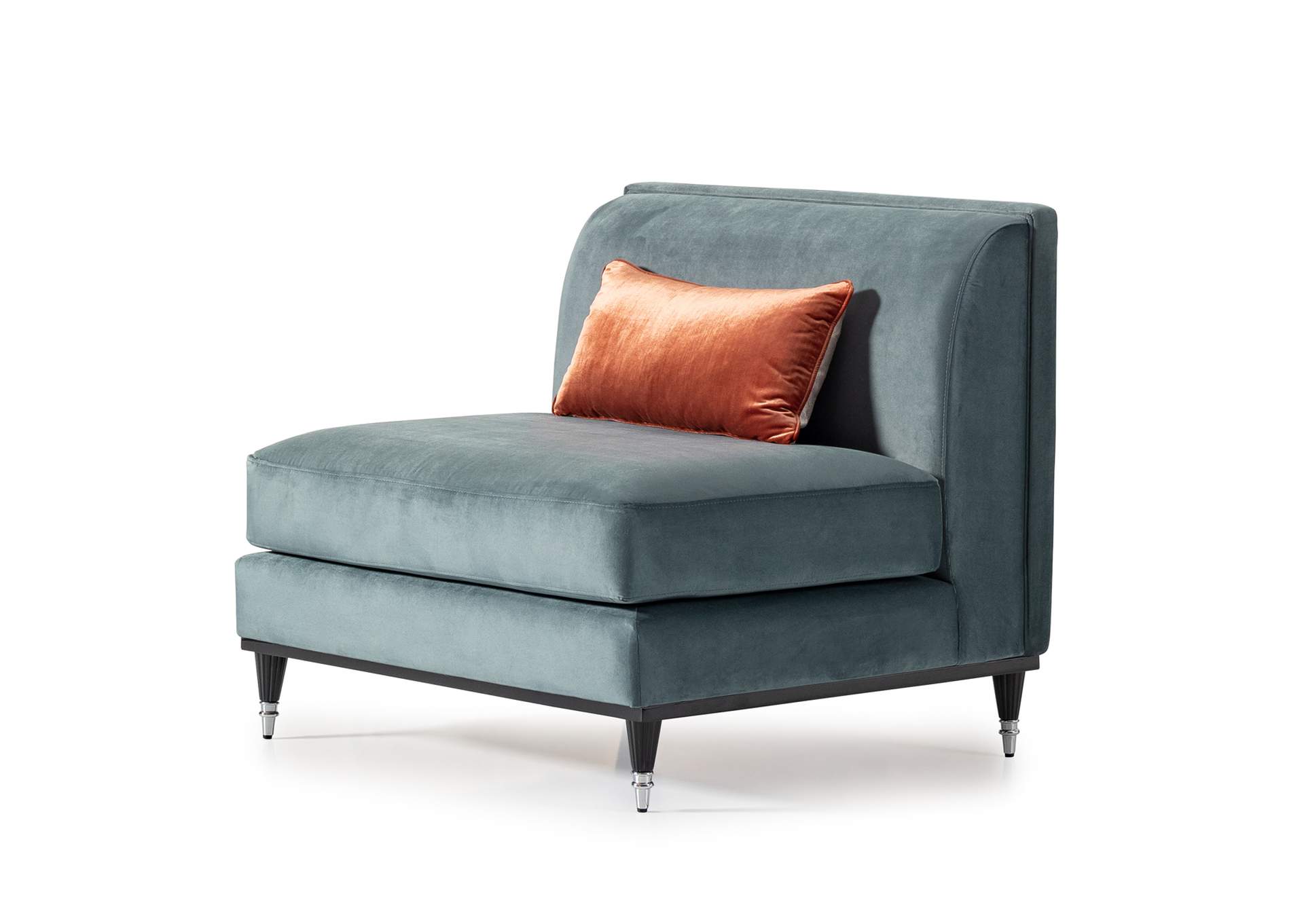 La Francaise Armless Accent Chair - Azure and Black image 9