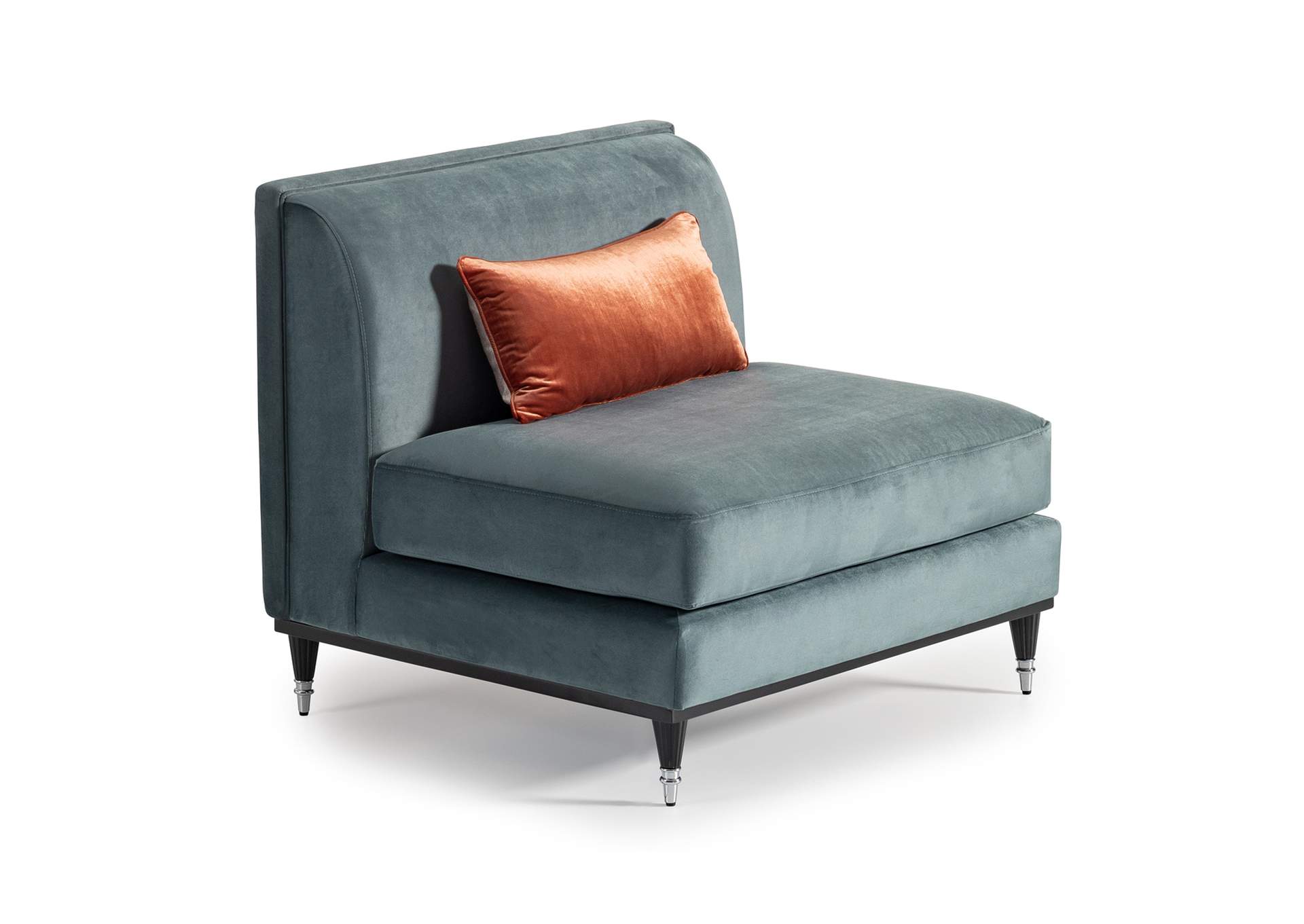 La Francaise Armless Accent Chair - Azure and Black image 10