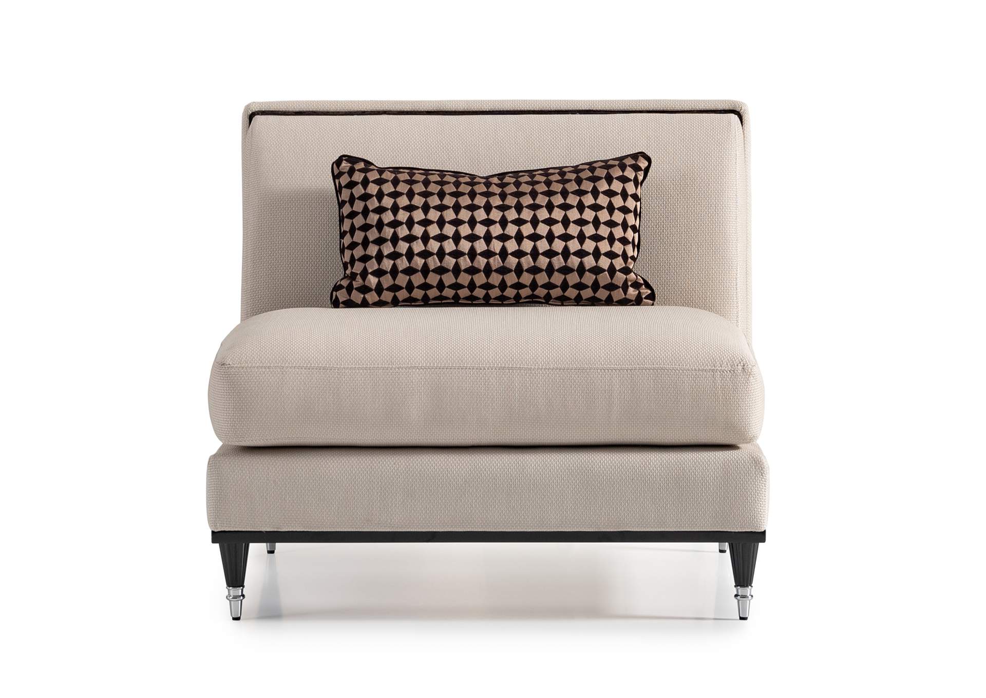La Francaise Armless Accent Chair - Cafe Au Lait and Black image 1