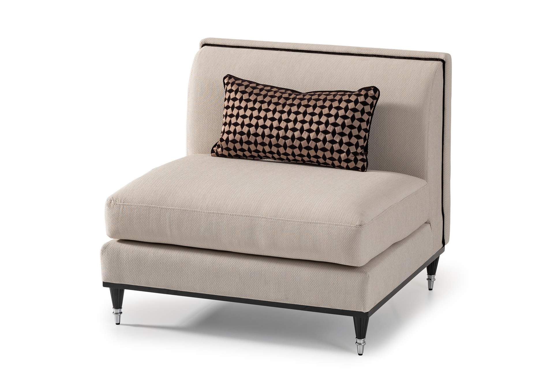 La Francaise Armless Accent Chair - Cafe Au Lait and Black image 4