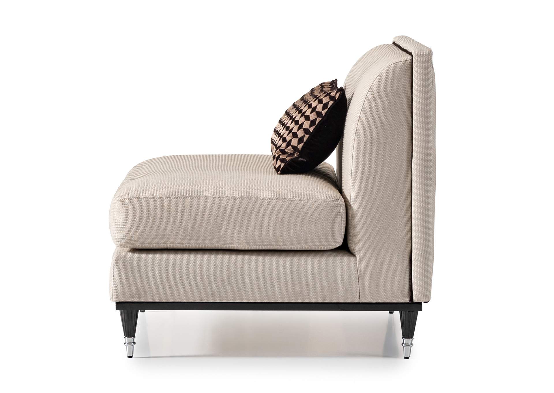 La Francaise Armless Accent Chair - Cafe Au Lait and Black image 5