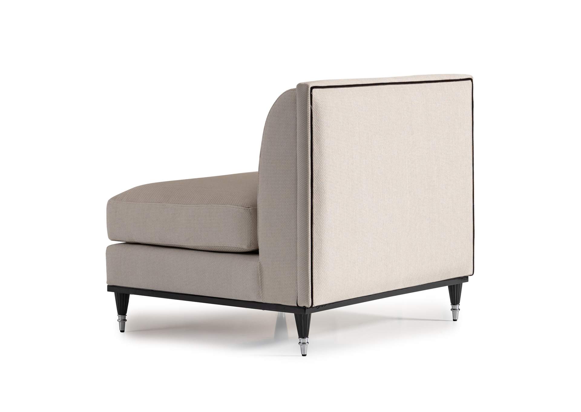 La Francaise Armless Accent Chair - Cafe Au Lait and Black image 6