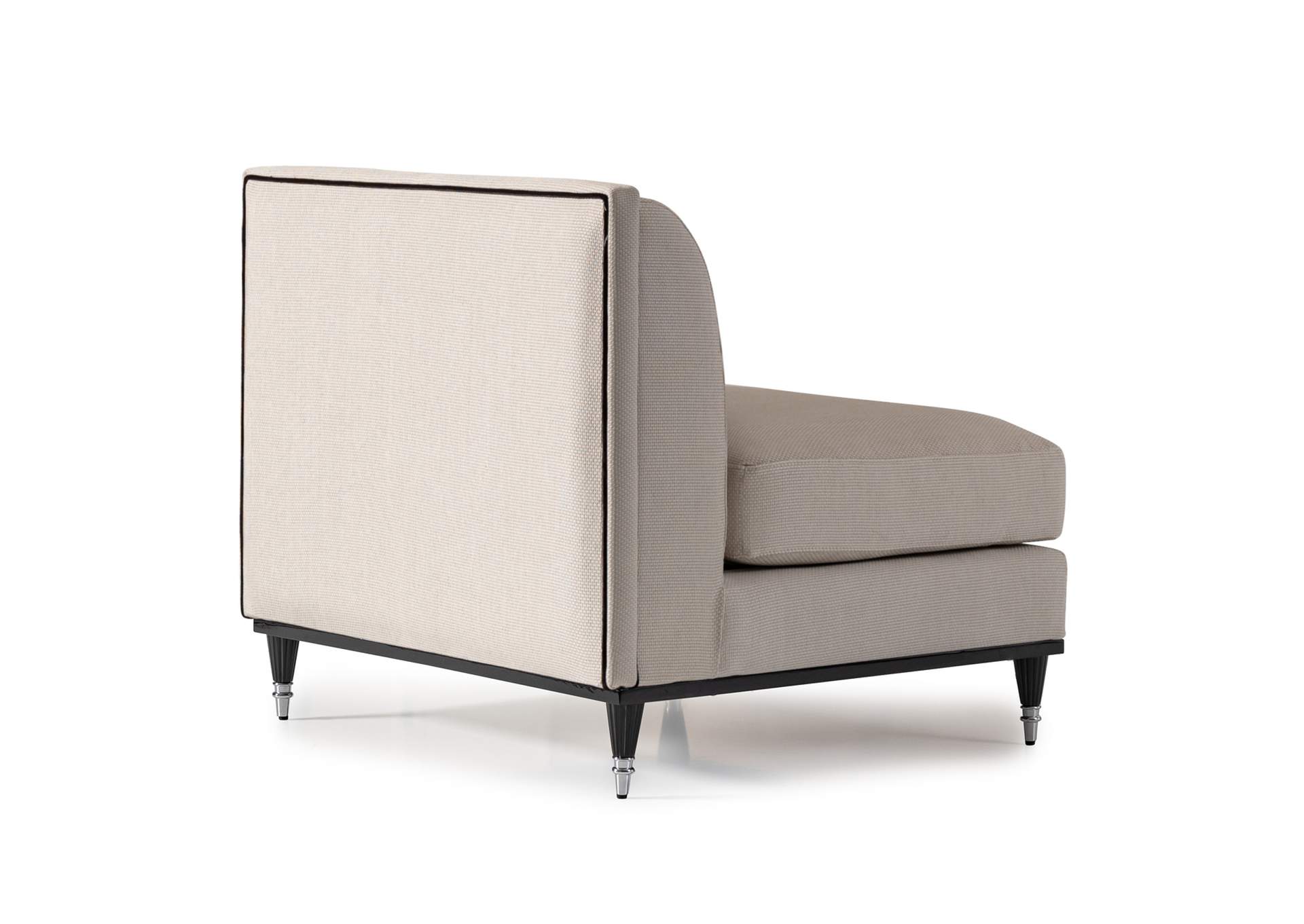 La Francaise Armless Accent Chair - Cafe Au Lait and Black image 8