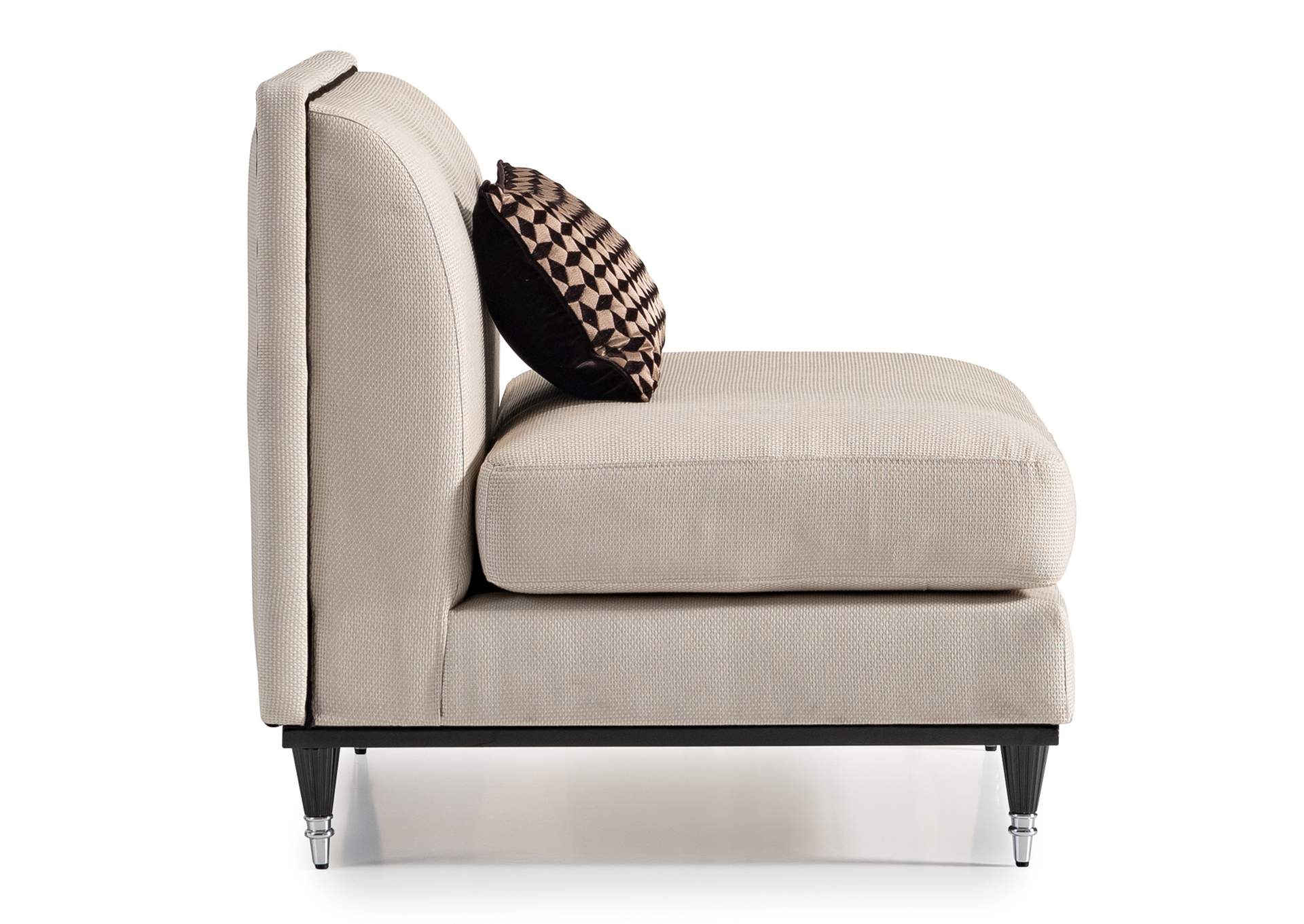 La Francaise Armless Accent Chair - Cafe Au Lait and Black image 9