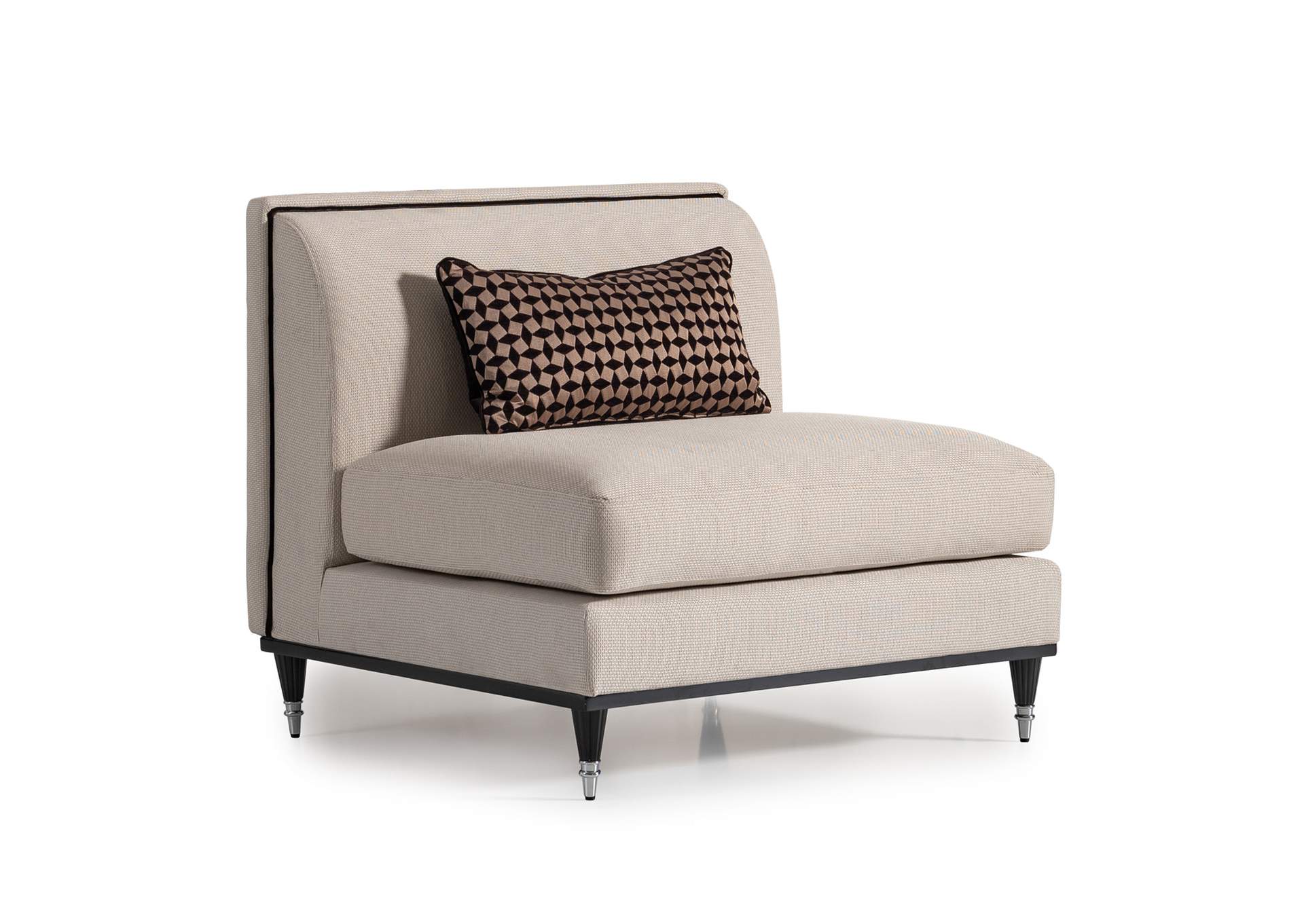La Francaise Armless Accent Chair - Cafe Au Lait and Black image 10