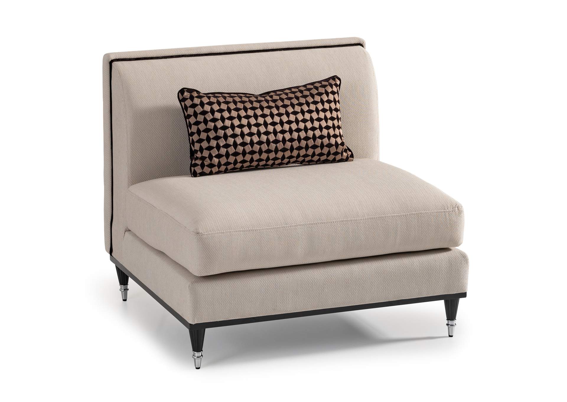 La Francaise Armless Accent Chair - Cafe Au Lait and Black image 11