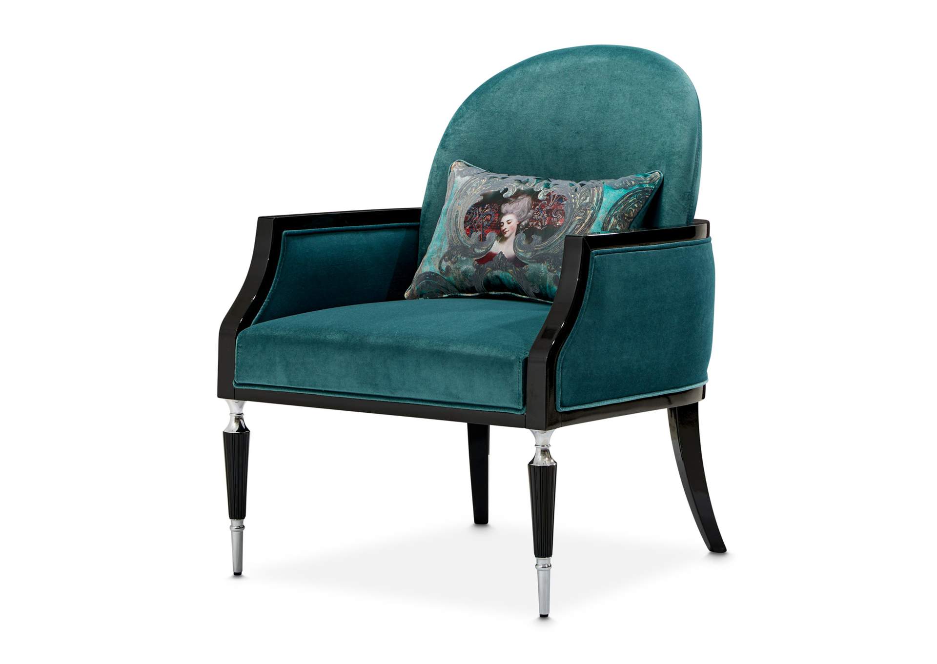 La Francaise Accent Chair - Azure and Black image 1