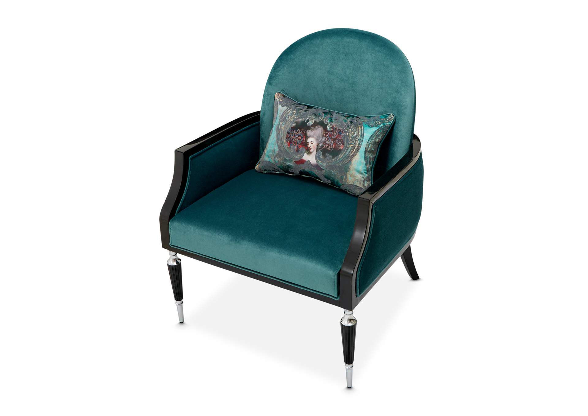 La Francaise Accent Chair - Azure and Black image 7