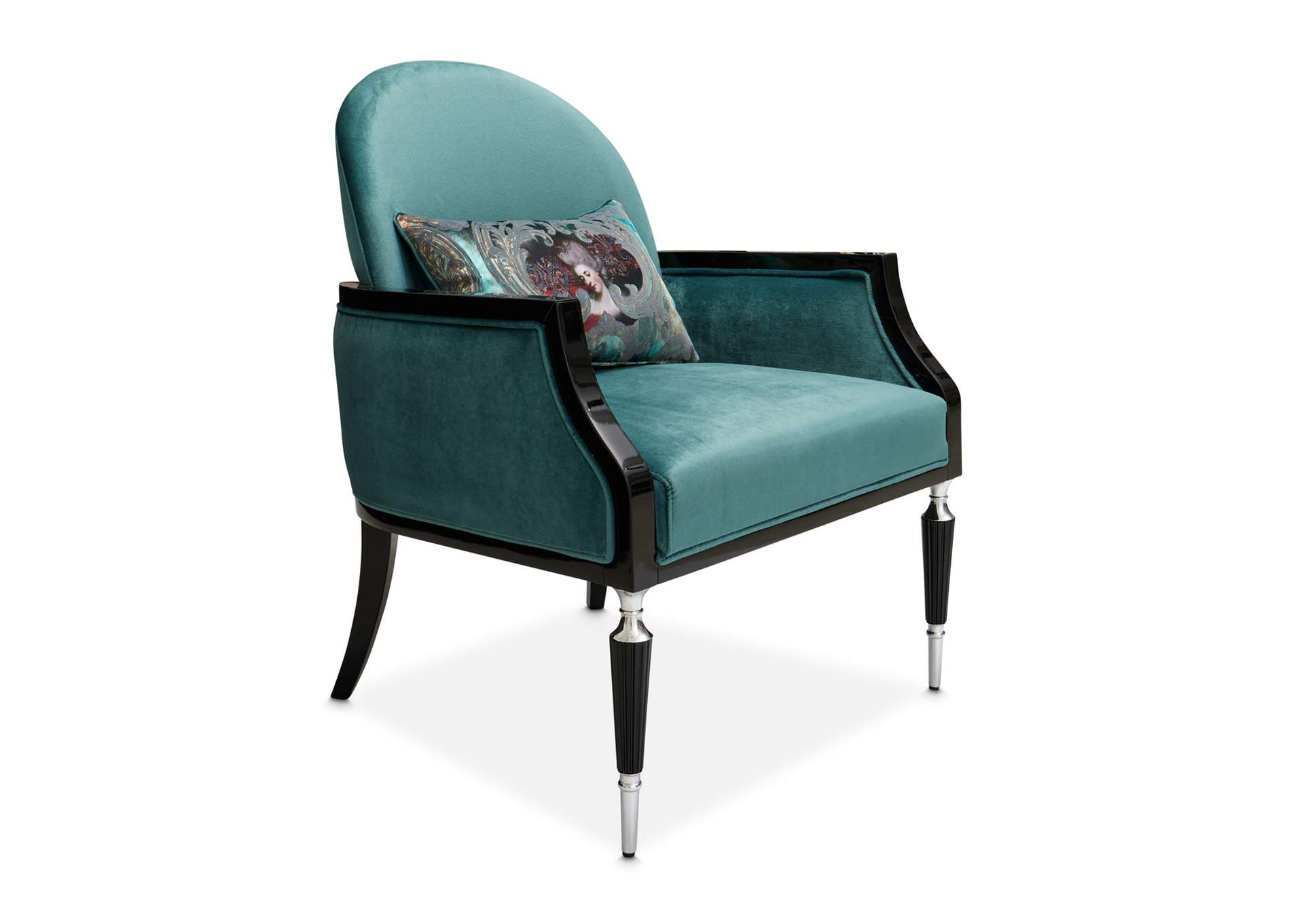 La Francaise Accent Chair - Azure and Black image 6