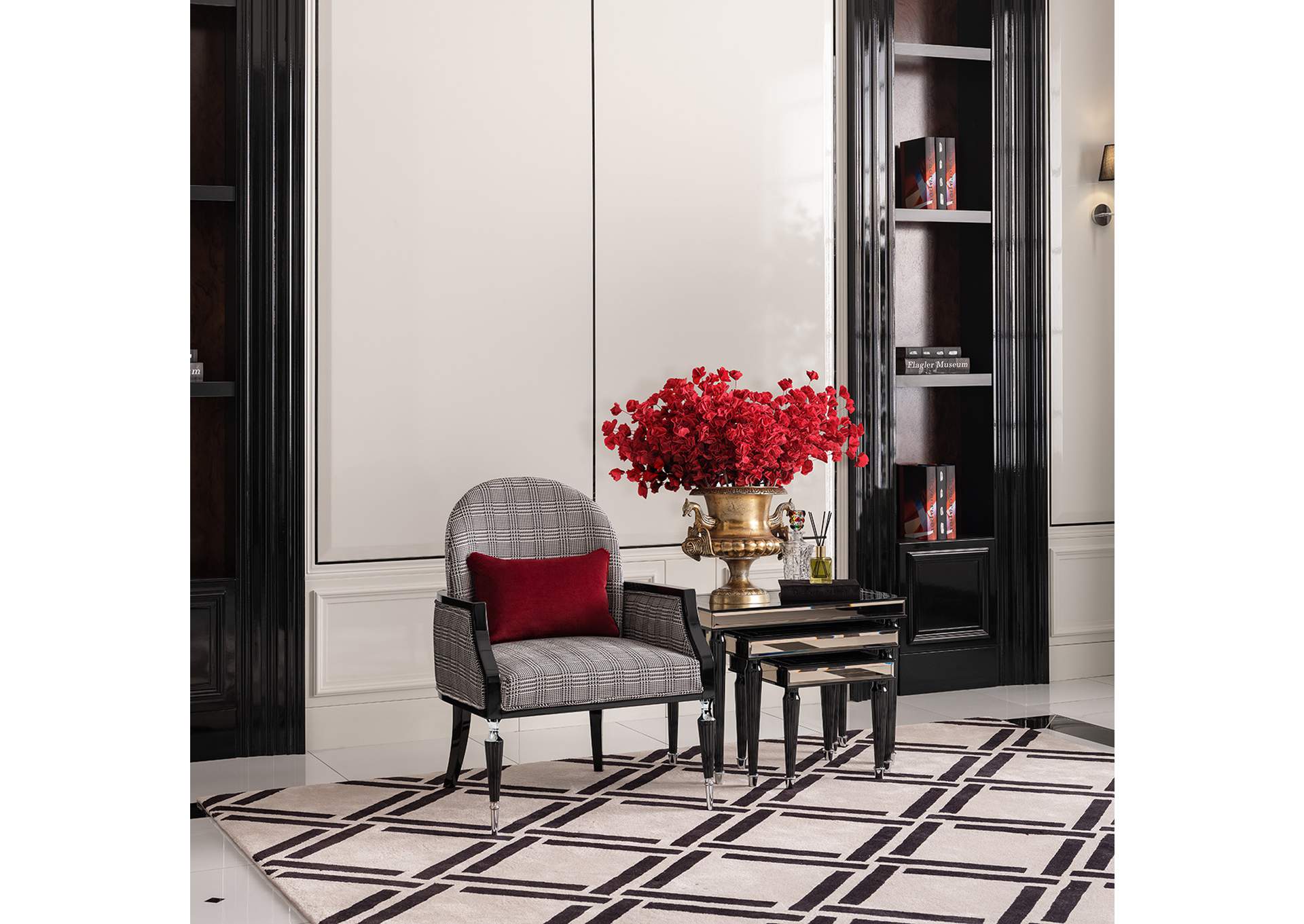 La Francaise Accent Chair - Domino and Black image 10