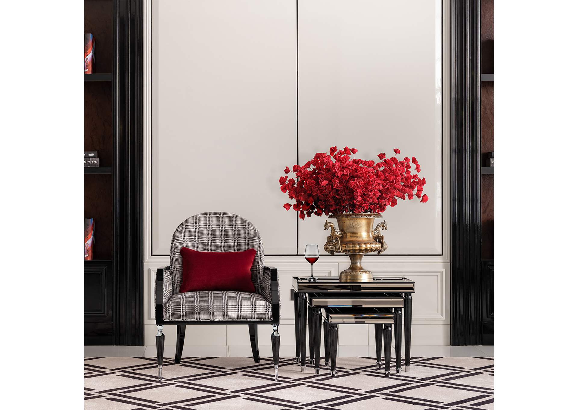 La Francaise Accent Chair - Domino and Black image 11