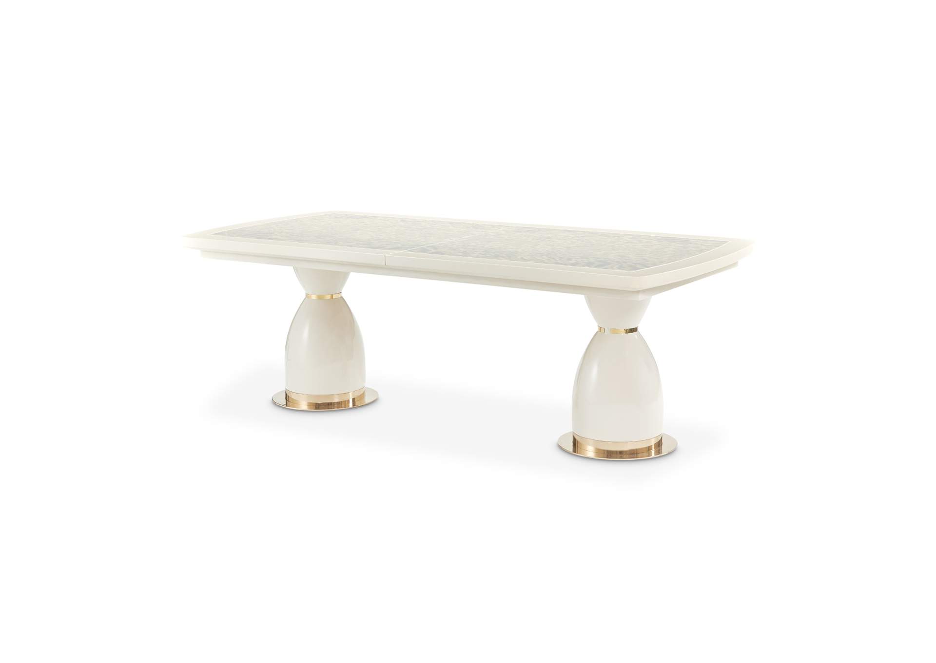 Lisbon Double Pedestal Dining Table - Silken Matte Cream image 4