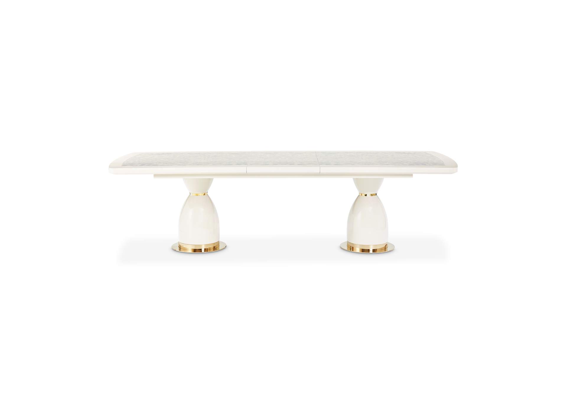 Lisbon Double Pedestal Dining Table - Silken Matte Cream image 5