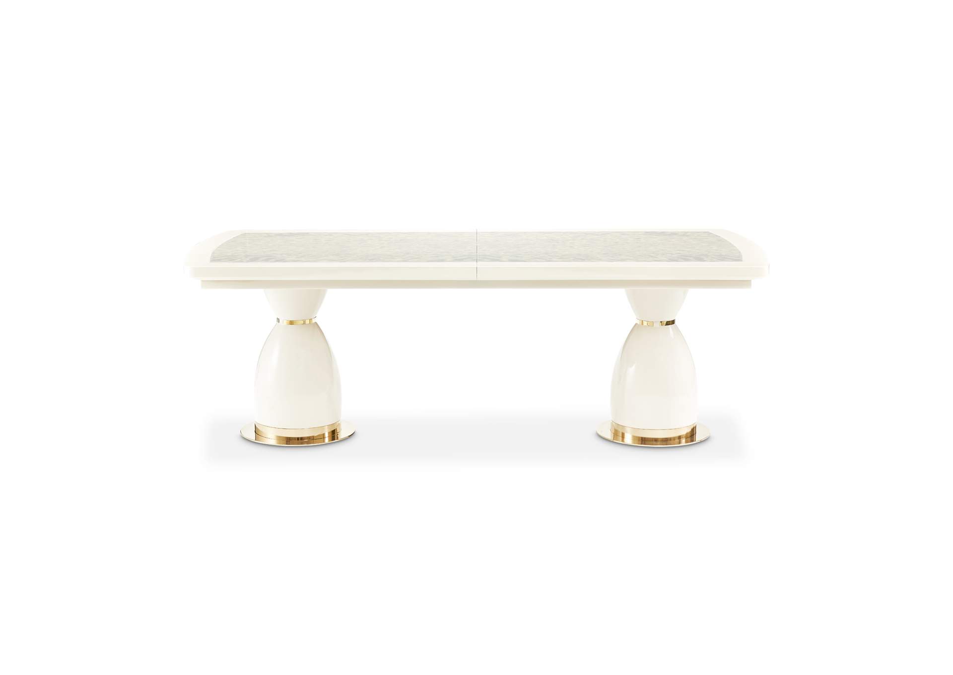 Lisbon Double Pedestal Dining Table - Silken Matte Cream image 6