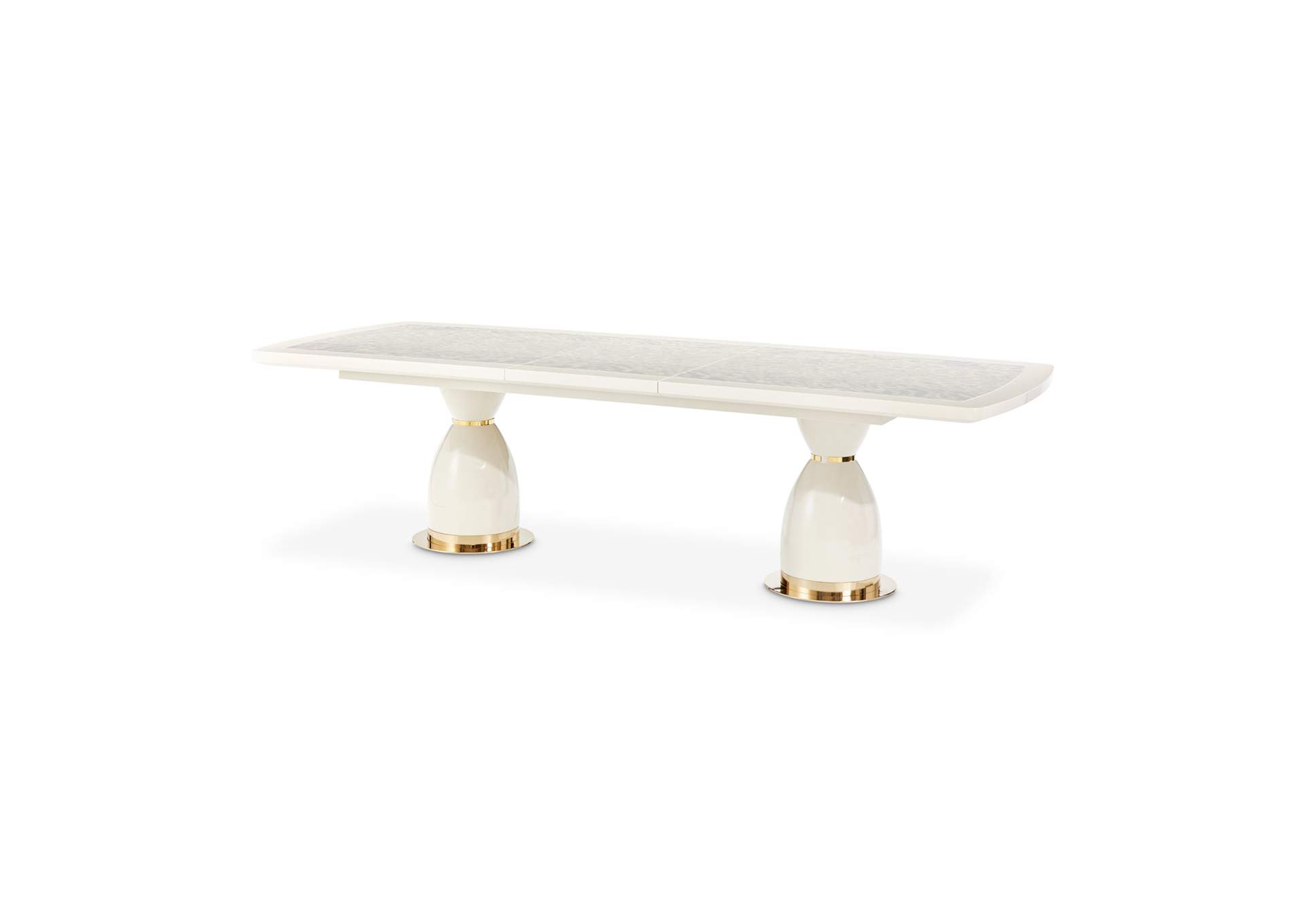 Lisbon Double Pedestal Dining Table - Silken Matte Cream image 13