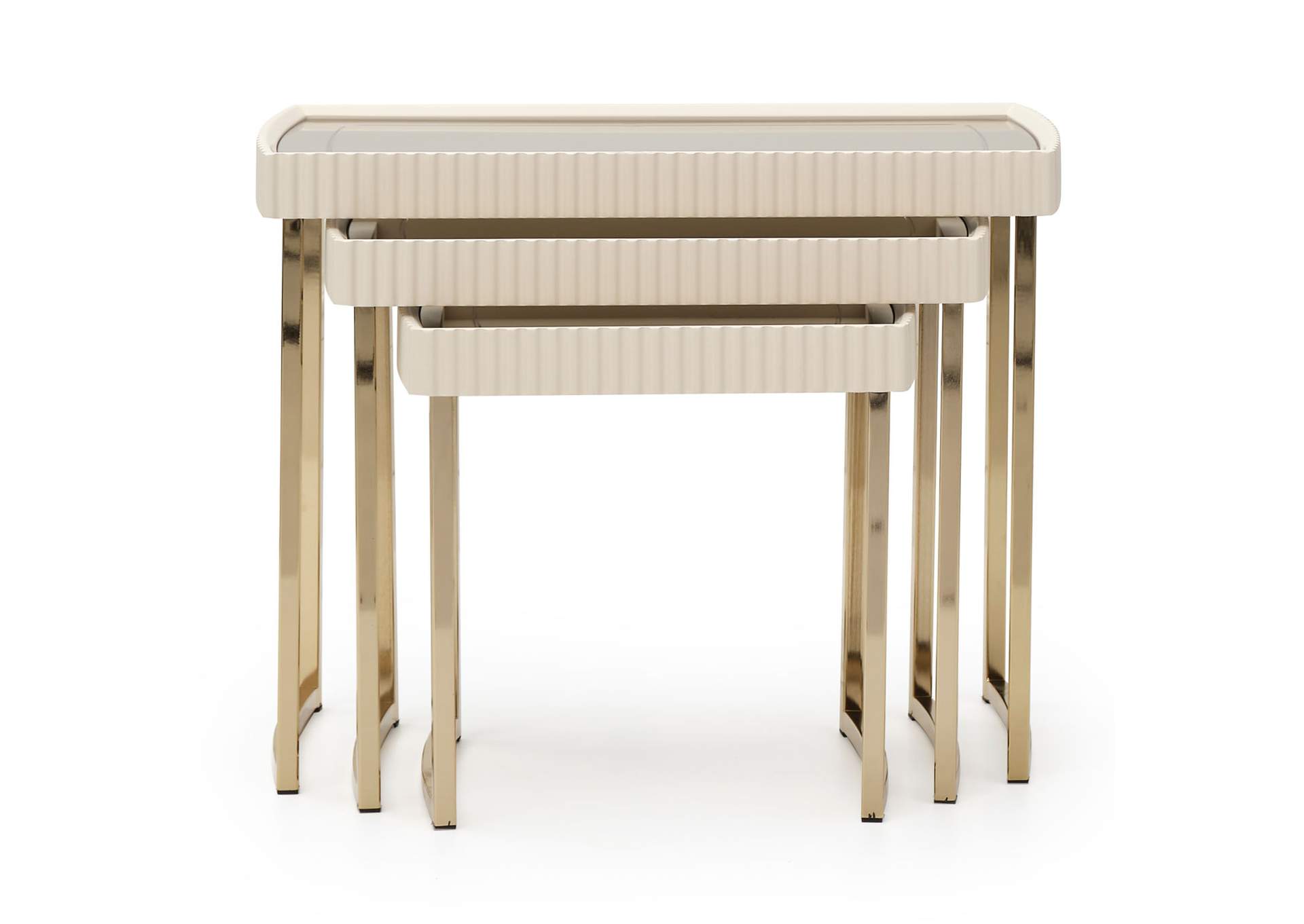 Lisbon Nesting Tables - Set of 3 - Silken Matte Cream image 3