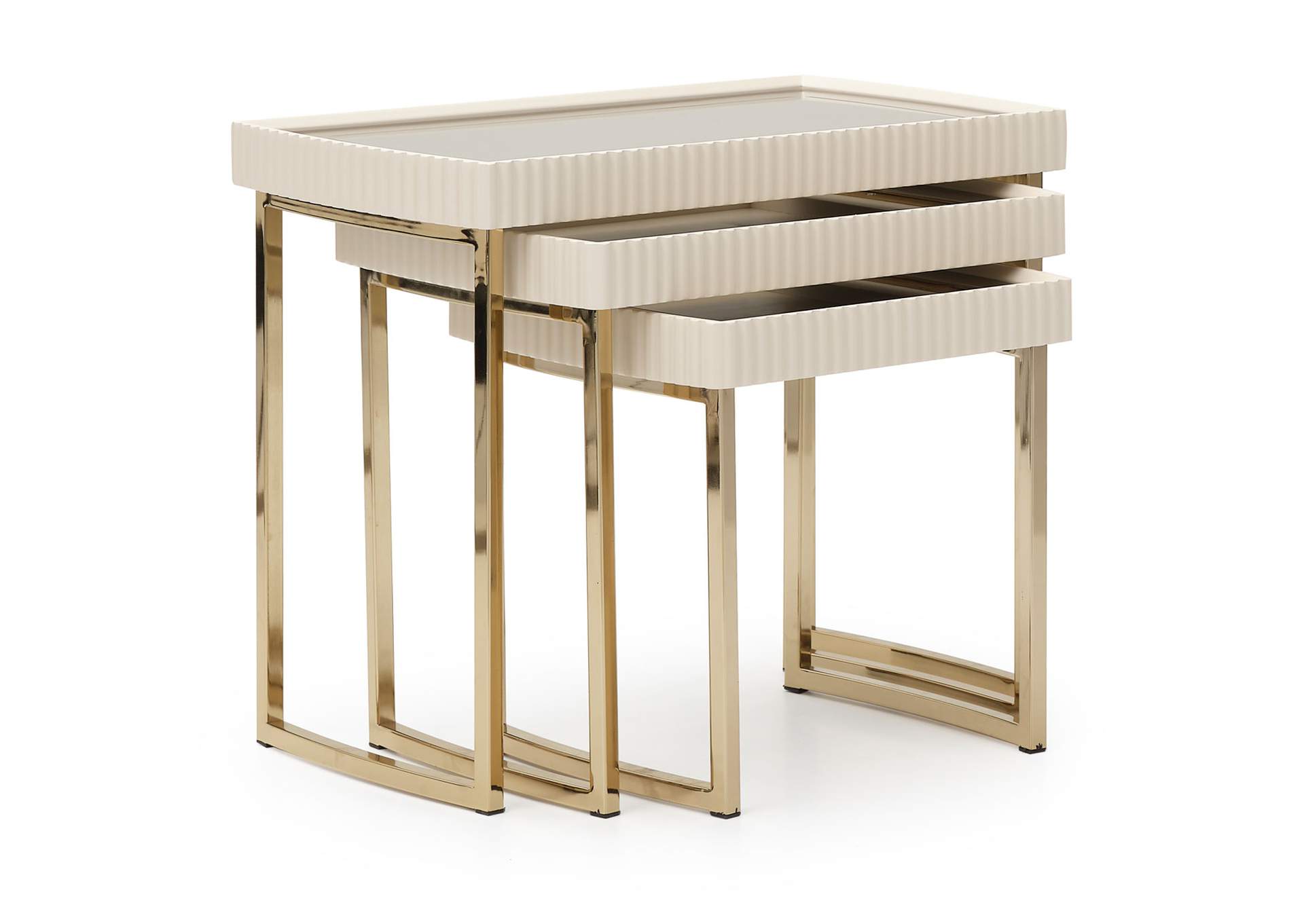 Lisbon Nesting Tables - Set of 3 - Silken Matte Cream image 4