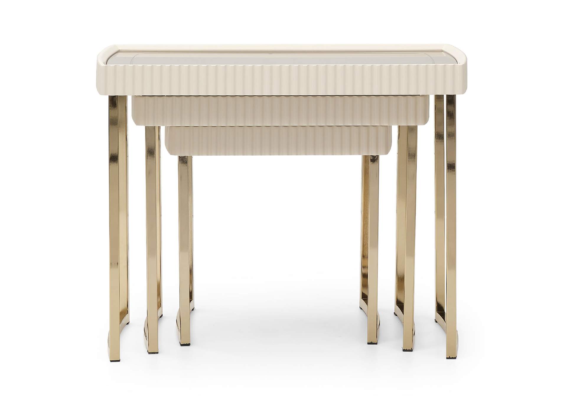 Lisbon Nesting Tables - Set of 3 - Silken Matte Cream image 6