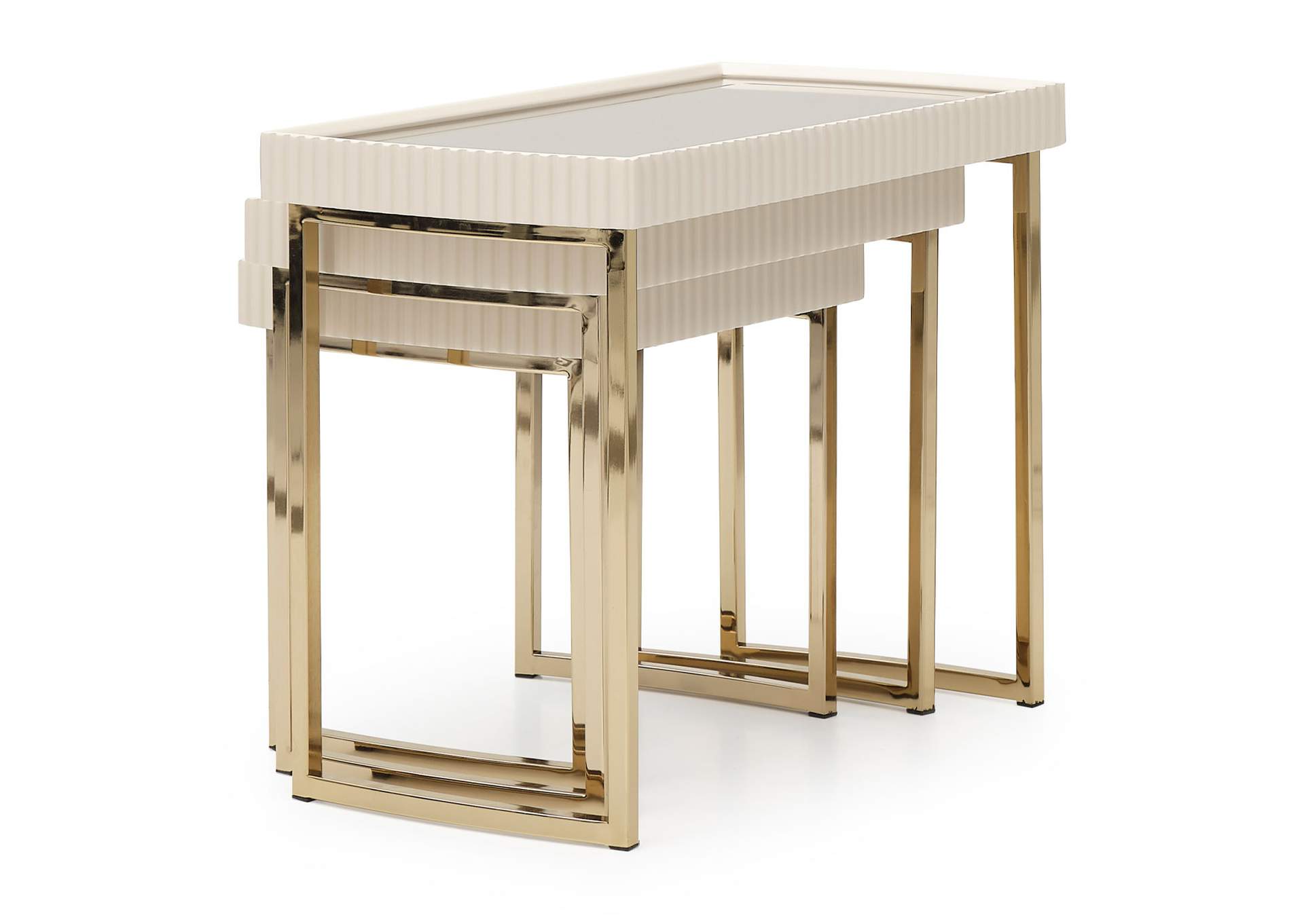 Lisbon Nesting Tables - Set of 3 - Silken Matte Cream image 7