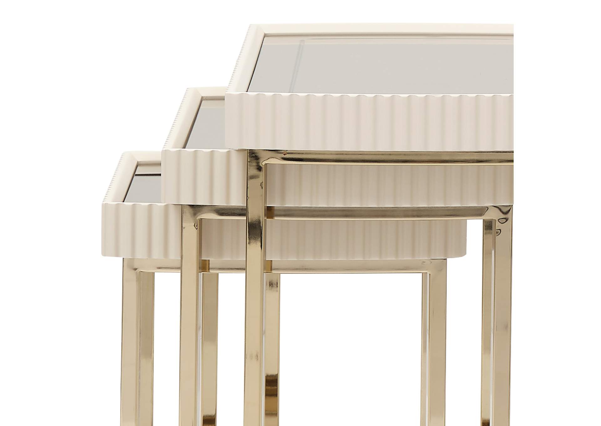 Lisbon Nesting Tables - Set of 3 - Silken Matte Cream image 9
