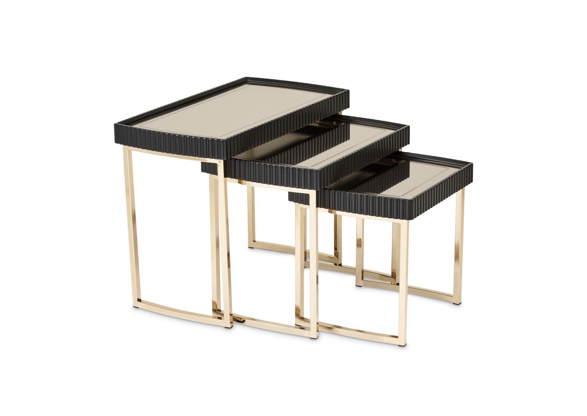 Lisbon Nesting Tables - Set of 3 - Silken Matte Black image 1