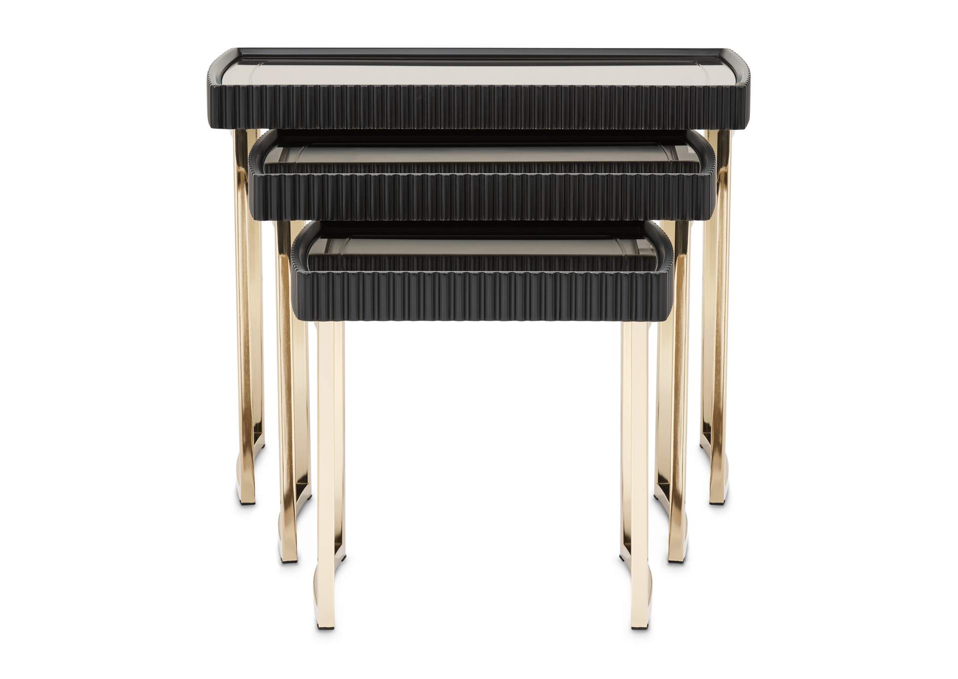 Lisbon Nesting Tables - Set of 3 - Silken Matte Black image 3