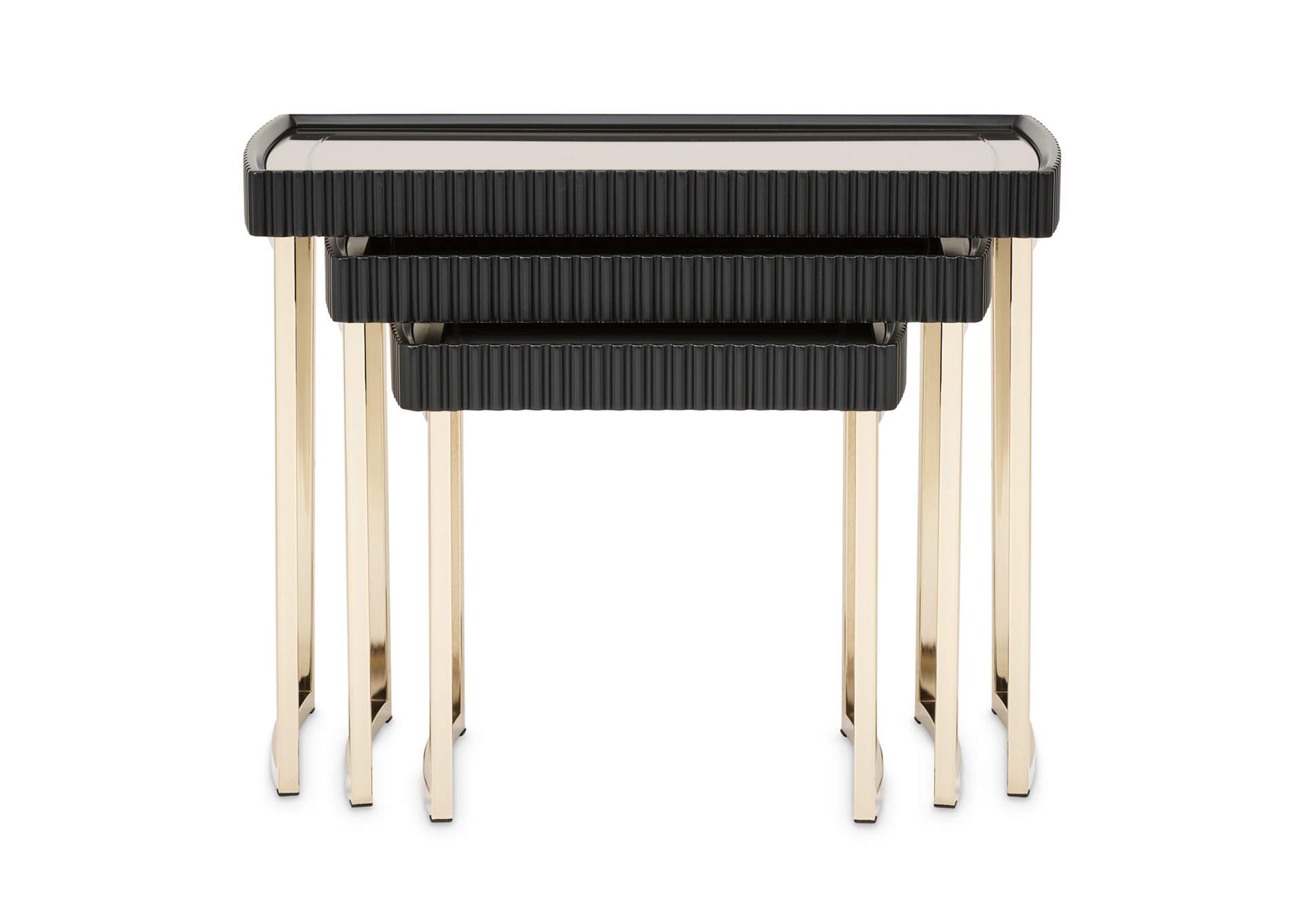 Lisbon Nesting Tables - Set of 3 - Silken Matte Black image 4